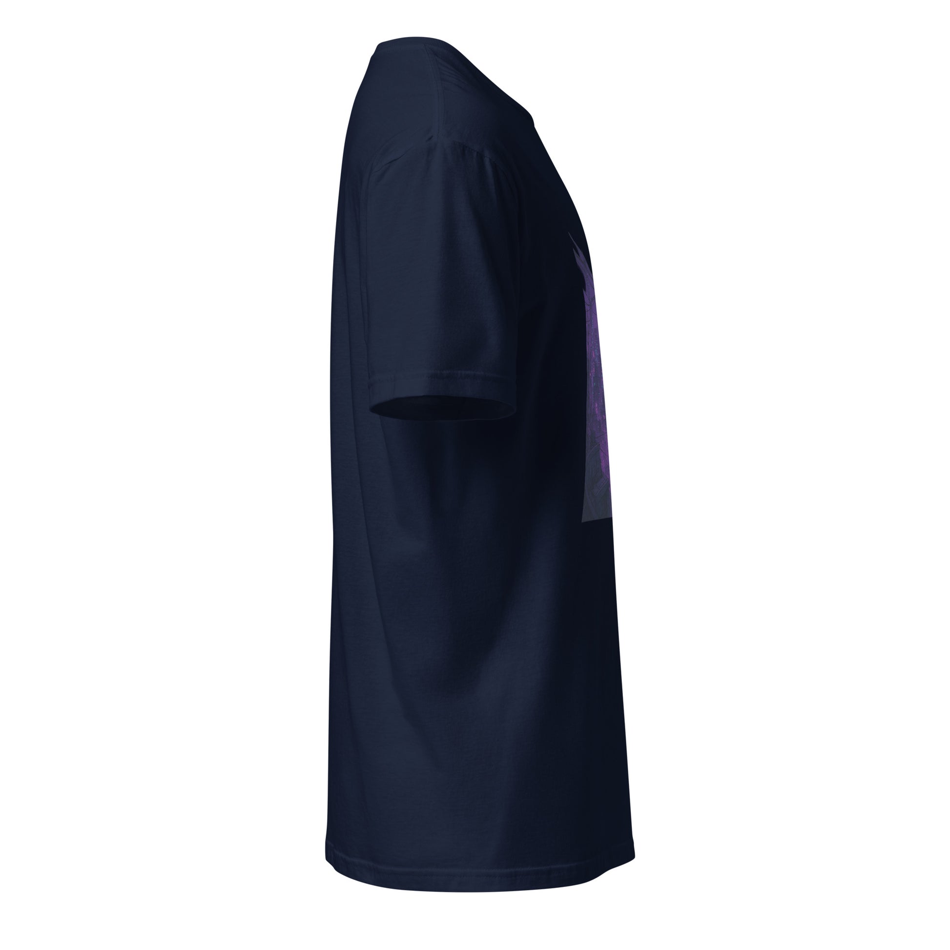 Cyber Tokyo Rooftops – Neon City Streetwear T-Shirt - Short-Sleeve Unisex T-Shirt - Graphic Tee - Navy - Right side