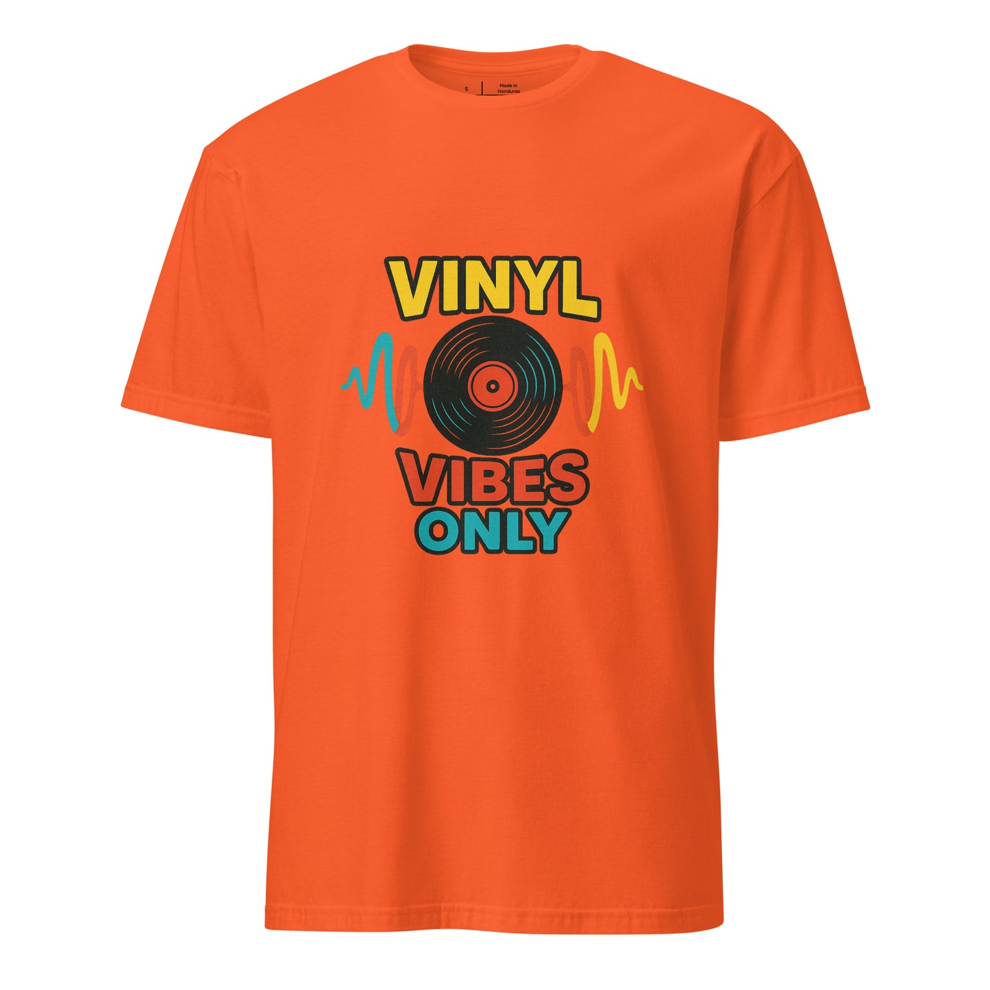 Vinyl Vibes Only - Retro Music Lover - Short-Sleeve Unisex T-Shirt - Graphic Tee - Orange - Front
