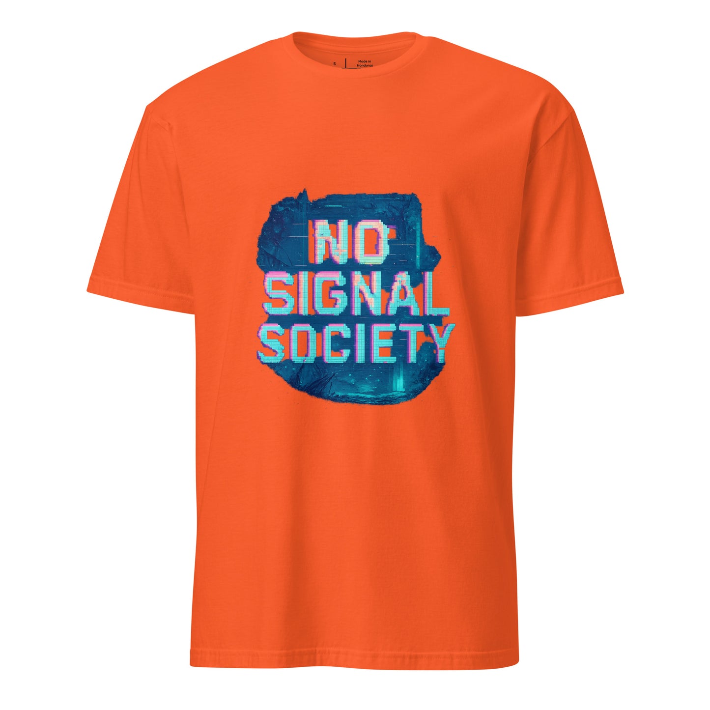 No Signal Society - Digital Detox - Short-Sleeve Unisex T-Shirt - Graphic Tee - Orange - Front