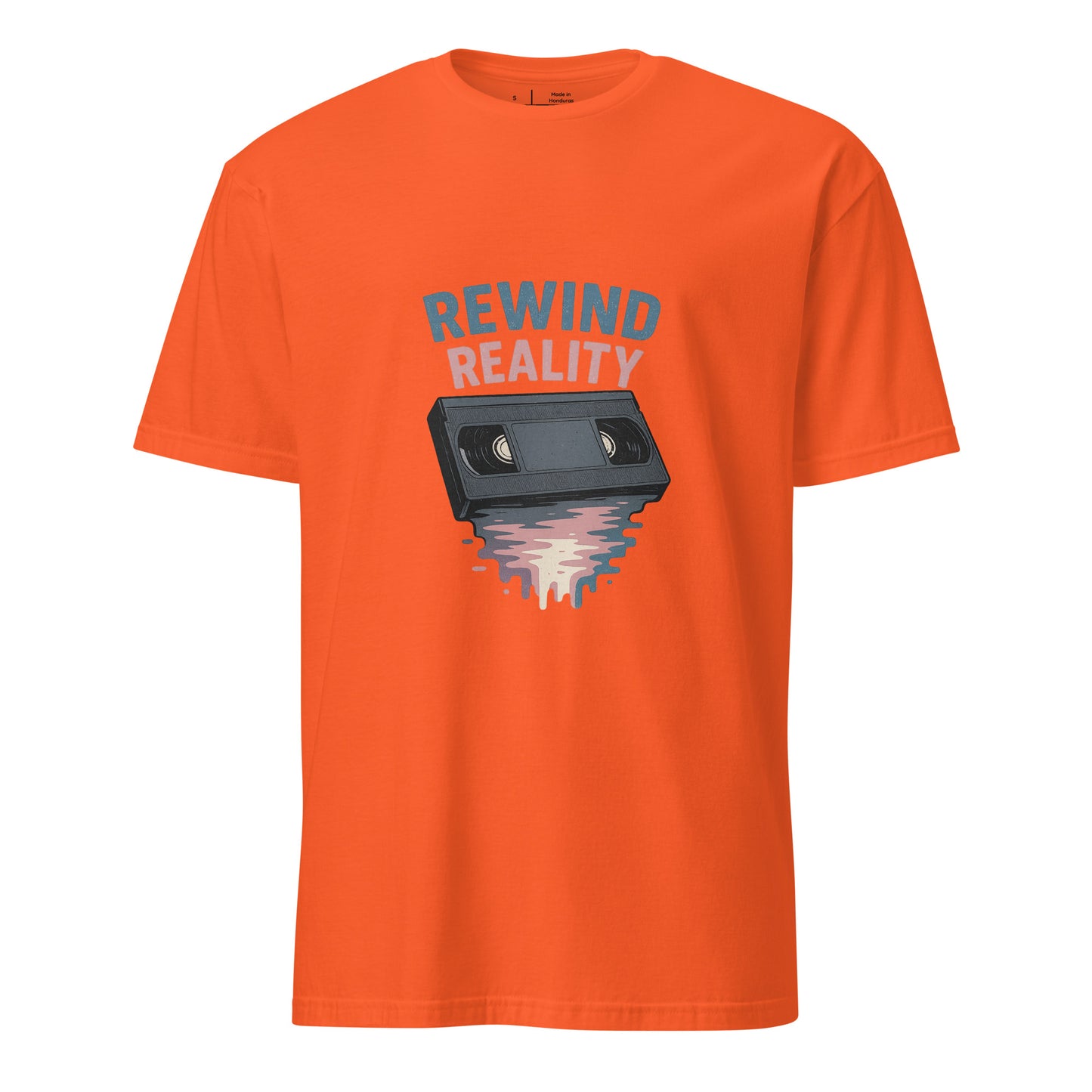Rewind Reality - Retro Escape - Short-Sleeve T-Shirt - Graphic Tee - Orange - Front