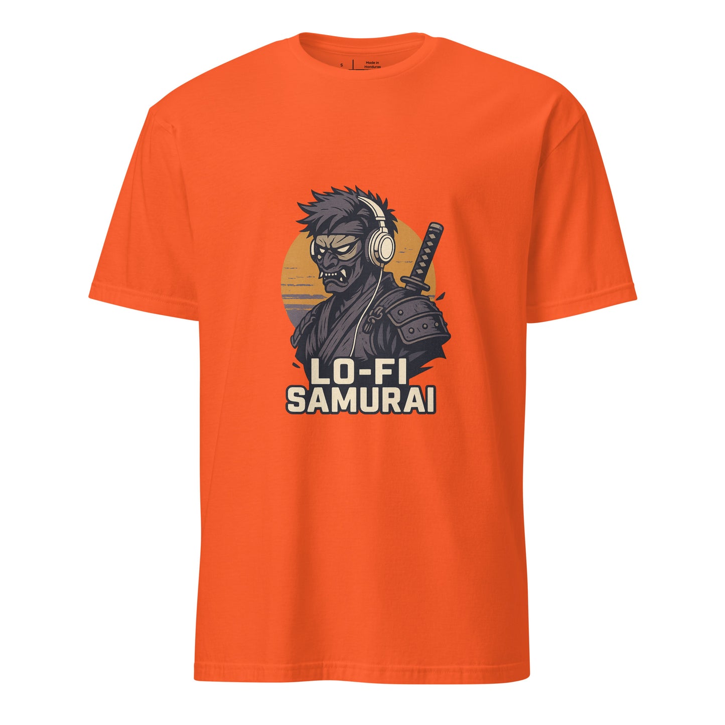 Lo-Fi Samurai - Modern-Day Ronin - Short-Sleeve Unisex T-Shirt - Graphic Tee - Orange - Front