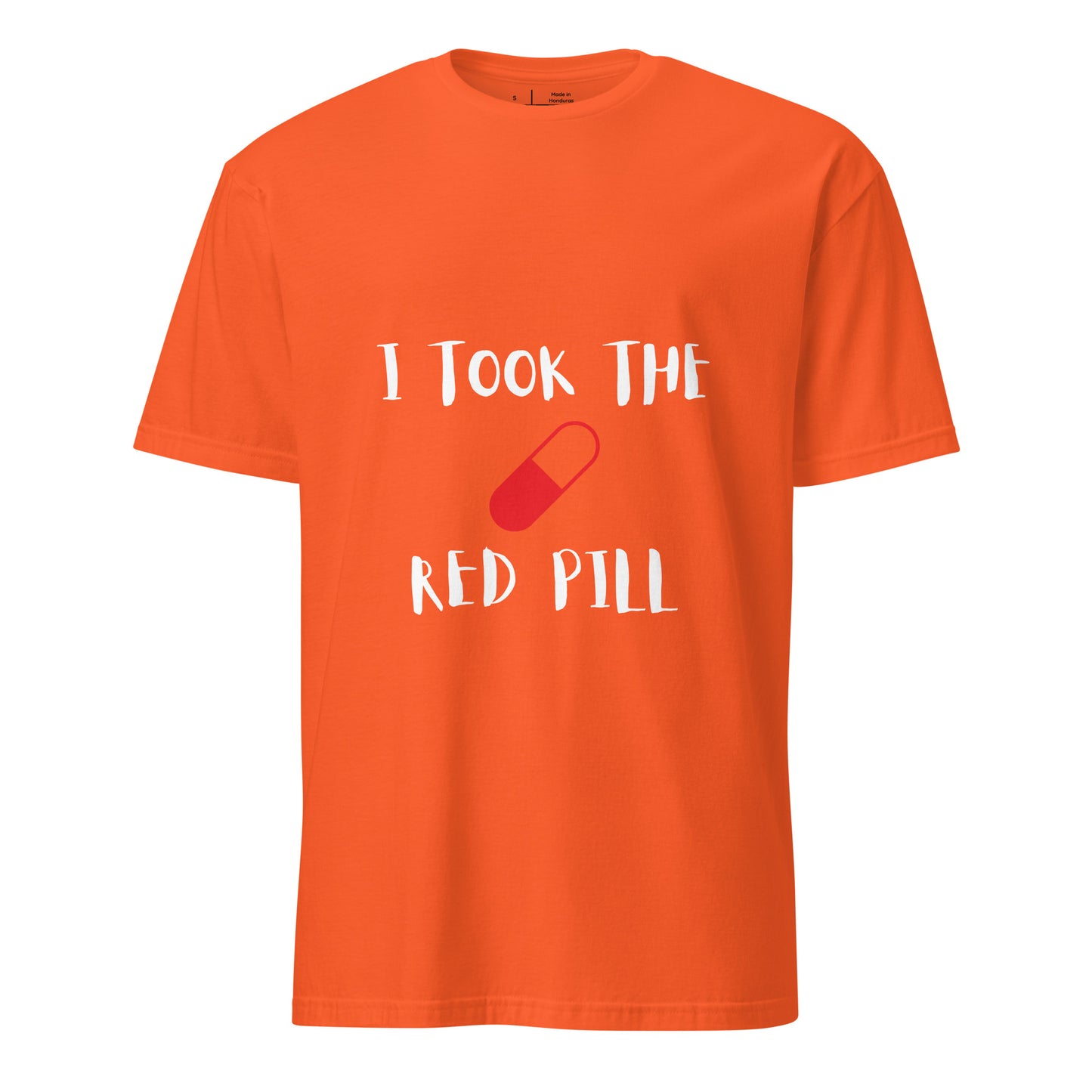 The Red Pill - Sci-Fi Tribute - Short-Sleeve Unisex T-Shirt - Graphic Tee - Orange - Front