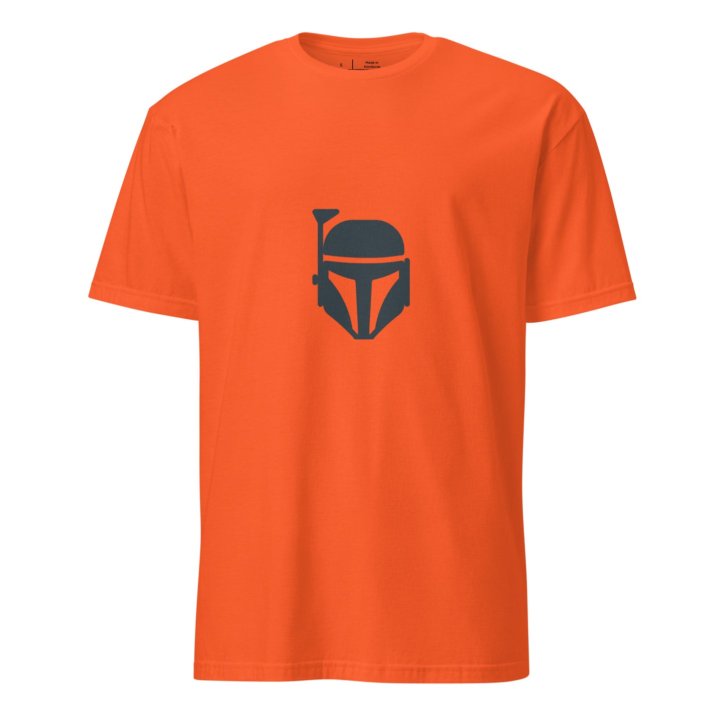 Bounty Hunter - Minimalist Mandalorian Icon - Short-Sleeve Unisex T-Shirt - Graphic Tee - Orange - Front