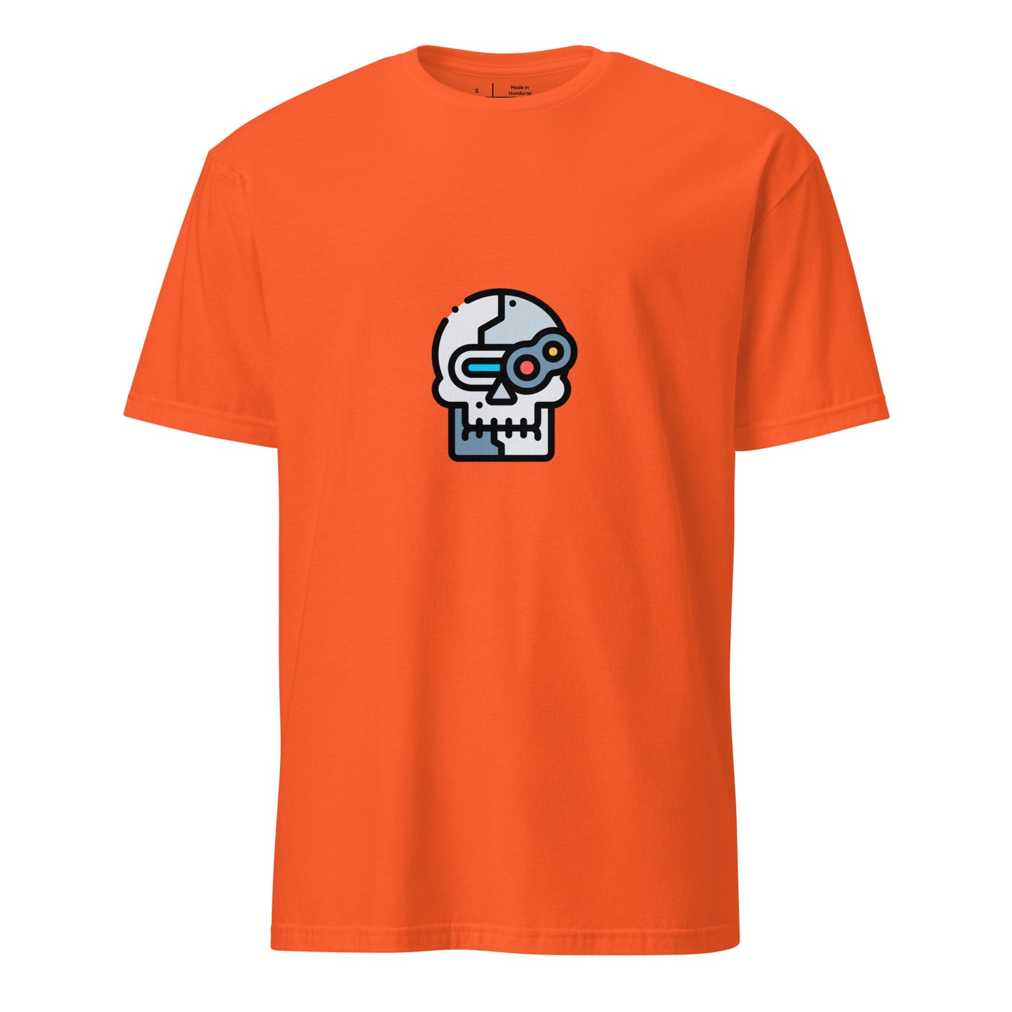 Cyber Robot - Futuristic Cyber Head - Short-Sleeve Unisex T-Shirt - Graphic Tee - Orange - Front