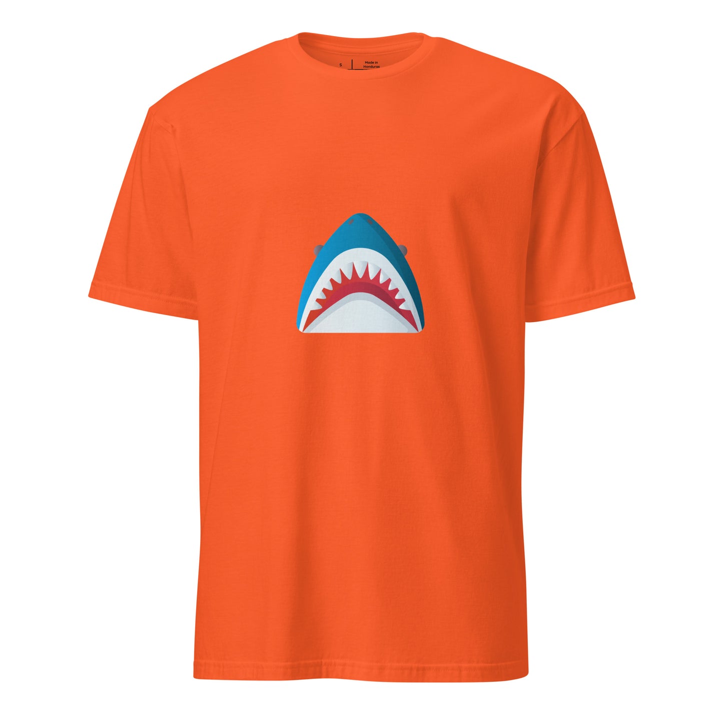 Mr Shark - Cartoon Jaws Pop-Up - Short-Sleeve Unisex T-Shirt - Graphic Tee - Orange - Front