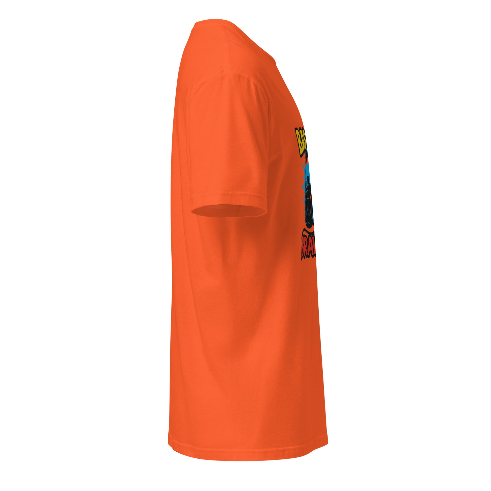 Bassline Brawler - Battle-Ready Beats - Short-Sleeve Unisex T-Shirt - Graphic Tee - Orange - Right side
