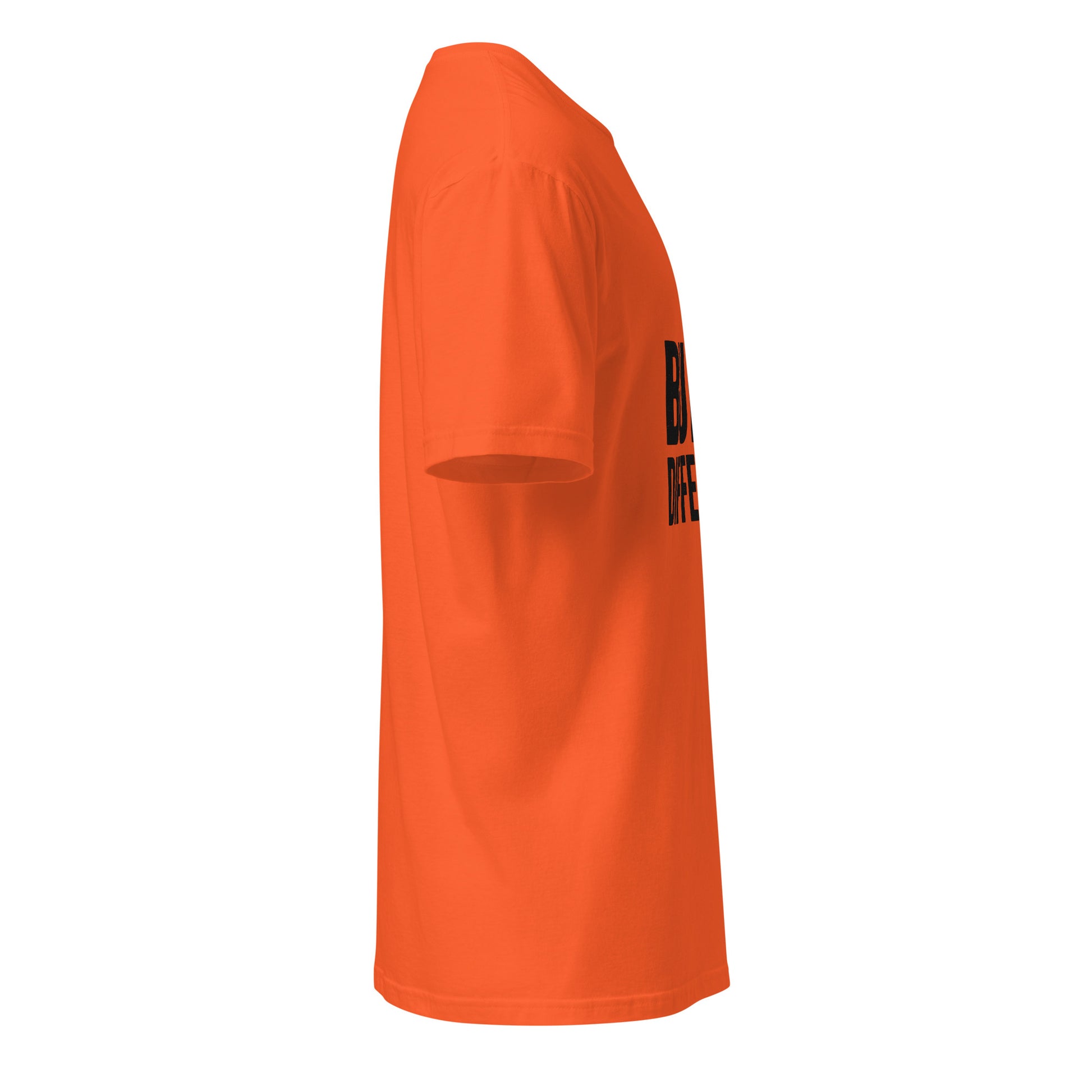 Built Different - Standout Statement - Short-Sleeve T-Shirt - Graphic Tee - Orange - Right side