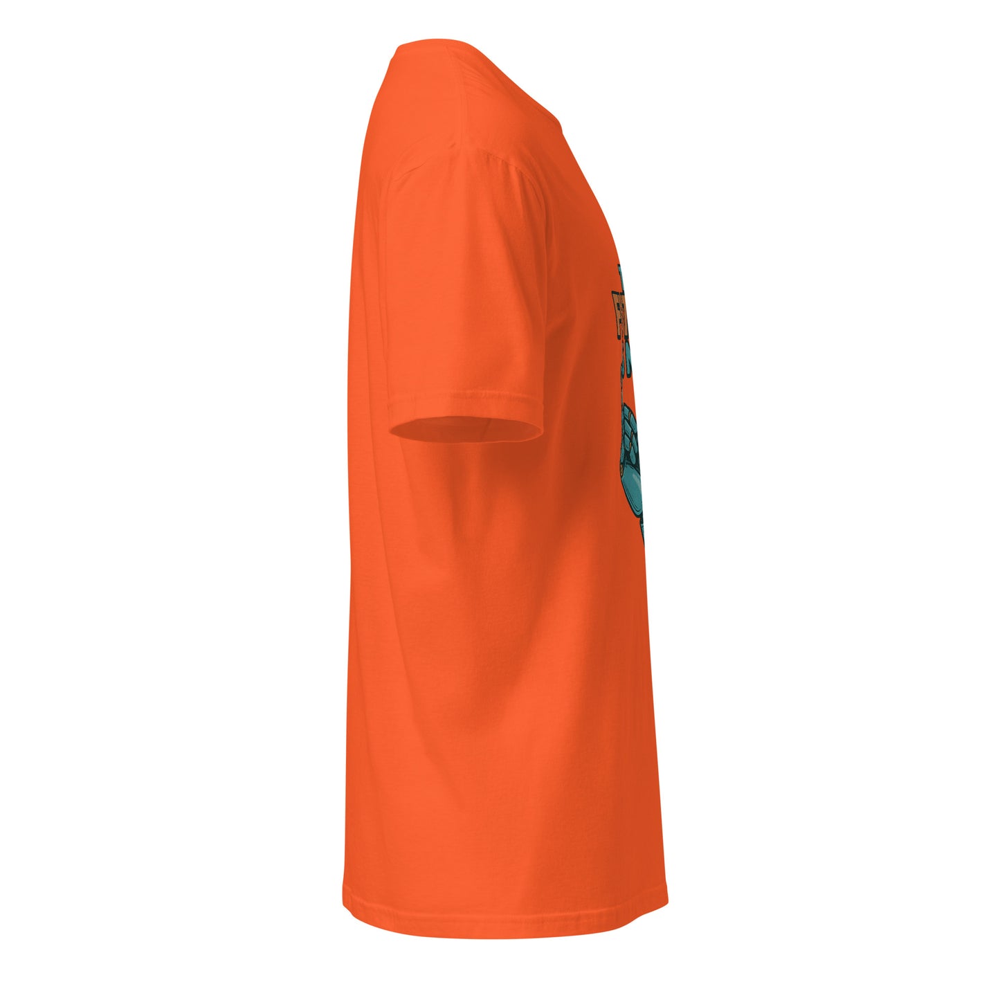 The Future Is Now - Futuristic Neon Tech - Short-Sleeve Unisex T-Shirt - Graphic Tee - Orange - Right side