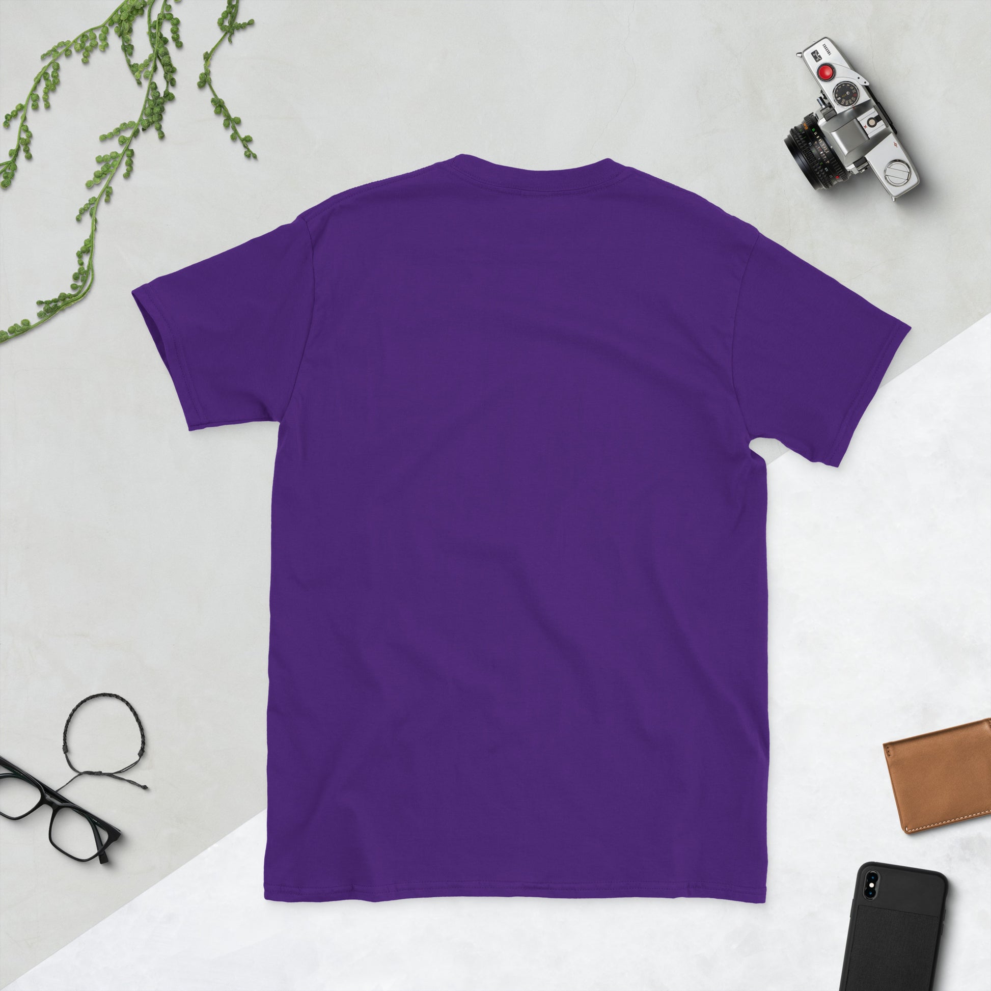 Roll With It - Retro Roller Skate Vibes - Short-Sleeve Unisex T-Shirt - Graphic Tee - Purple - Back