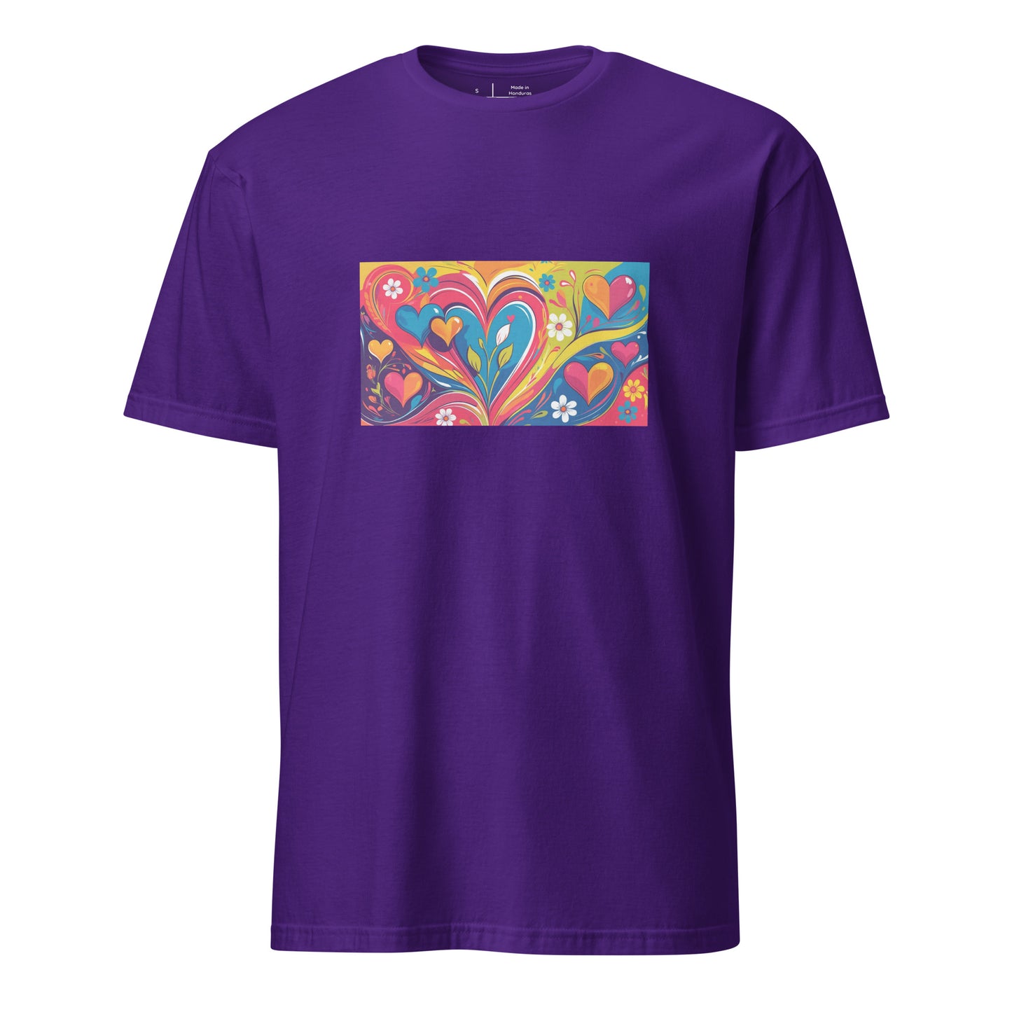 Abstract - Love In Bloom - Short-Sleeve Unisex T-Shirt - Graphic Tee - Purple - Front