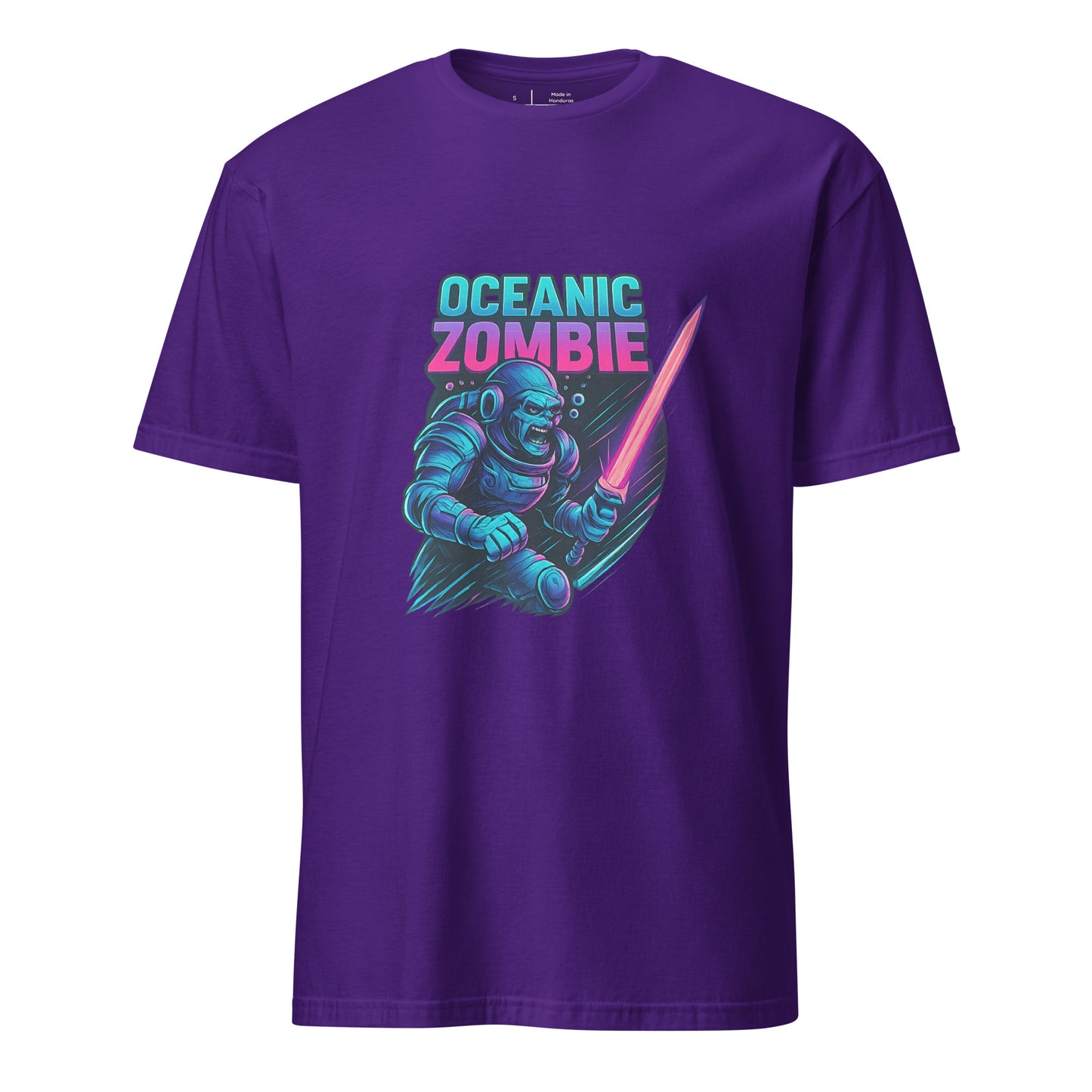 Oceanic Zombie - Deep Sea Horror - Short-Sleeve Unisex T-Shirt - Graphic Tee - Purple - Front