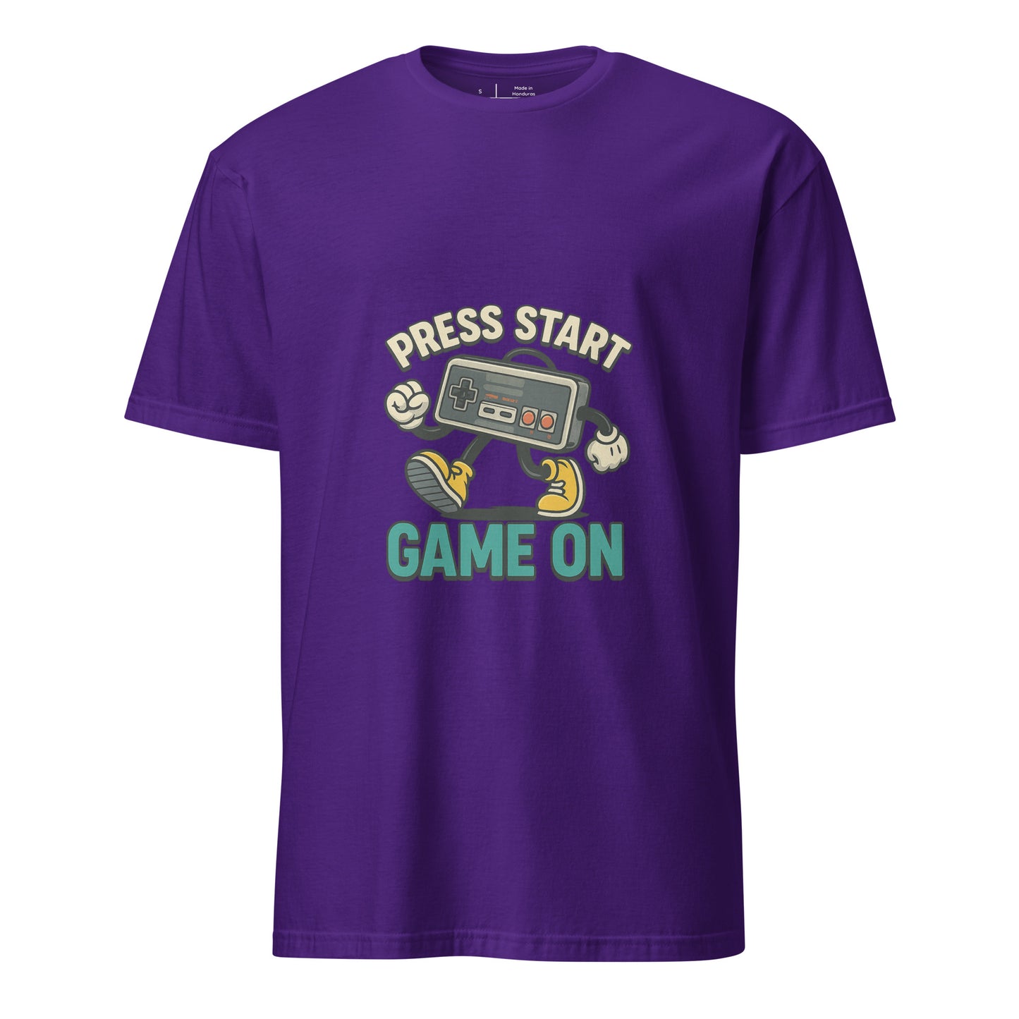 Press Start - Retro Gamer - Short-Sleeve T-Shirt - Graphic Tee - Purple - Front