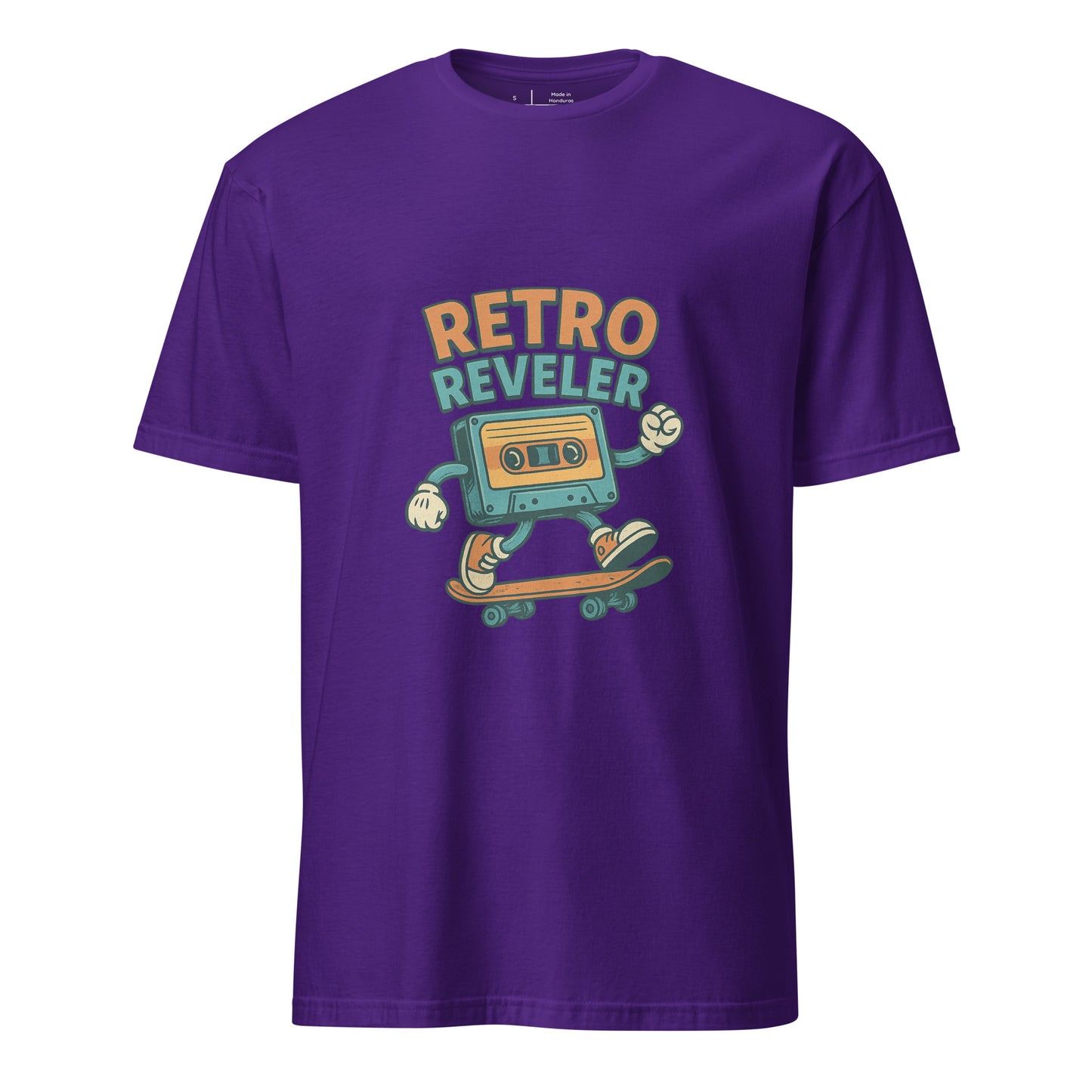Retro Reveler - Nostalgic Nod - Short-Sleeve Unisex T-Shirt - Graphic Tee - Purple - Front