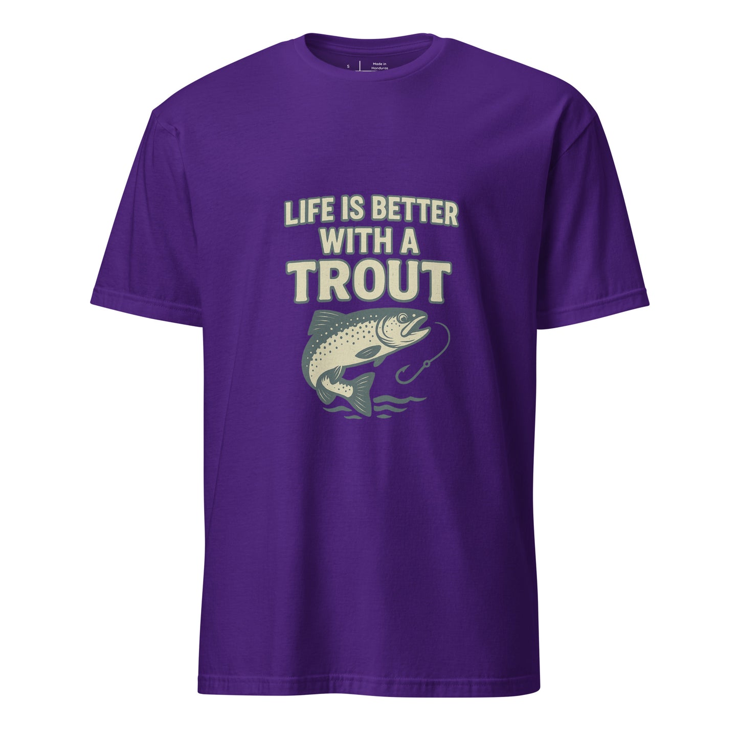 Life Is Better - Fishing Lover's - Short-Sleeve Unisex T-Shirt - Graphic Tee - Purple - Front