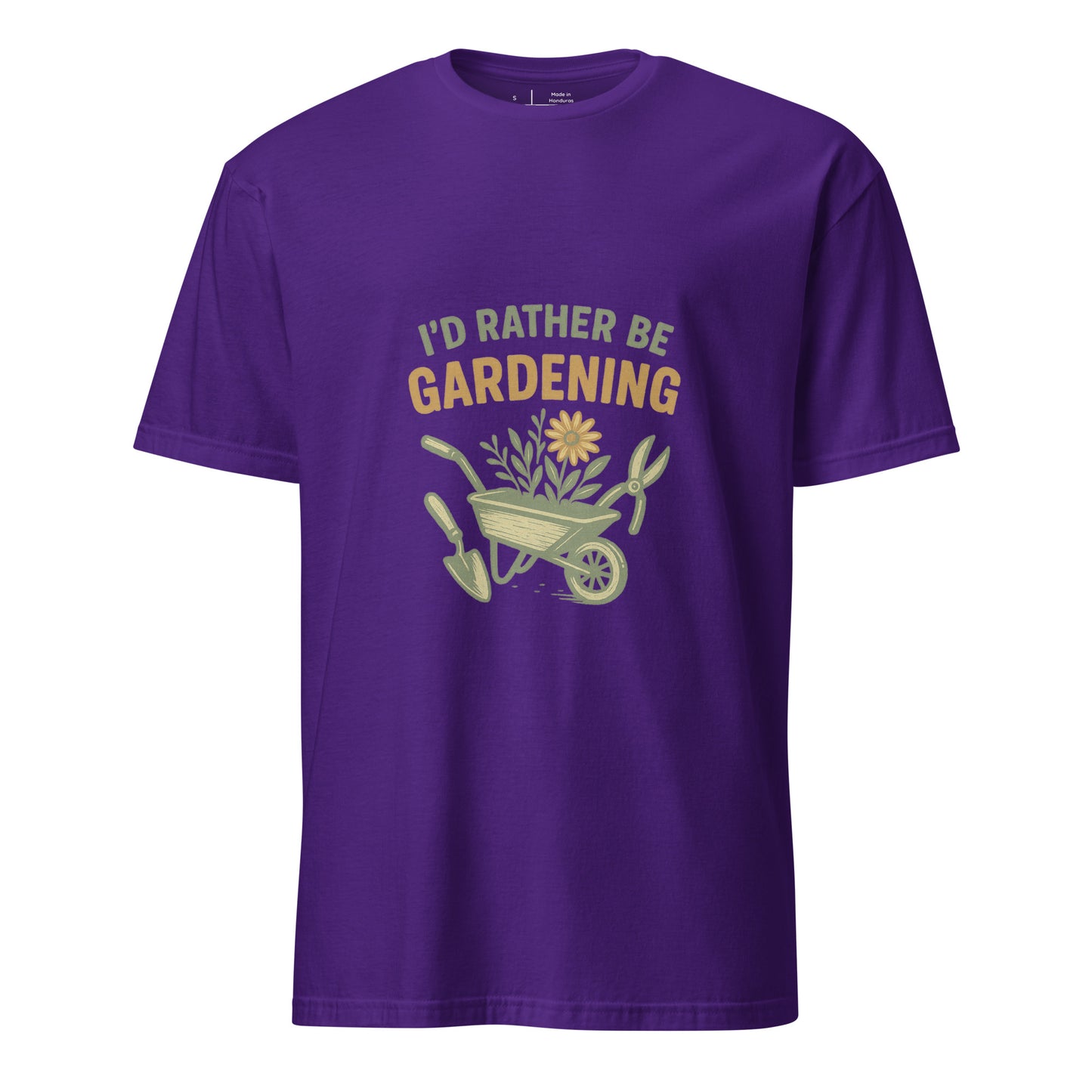 Rather Be Gardening - Plant Enthusiasts - Short-Sleeve Unisex T-Shirt - Graphic Tee - Purple - Front