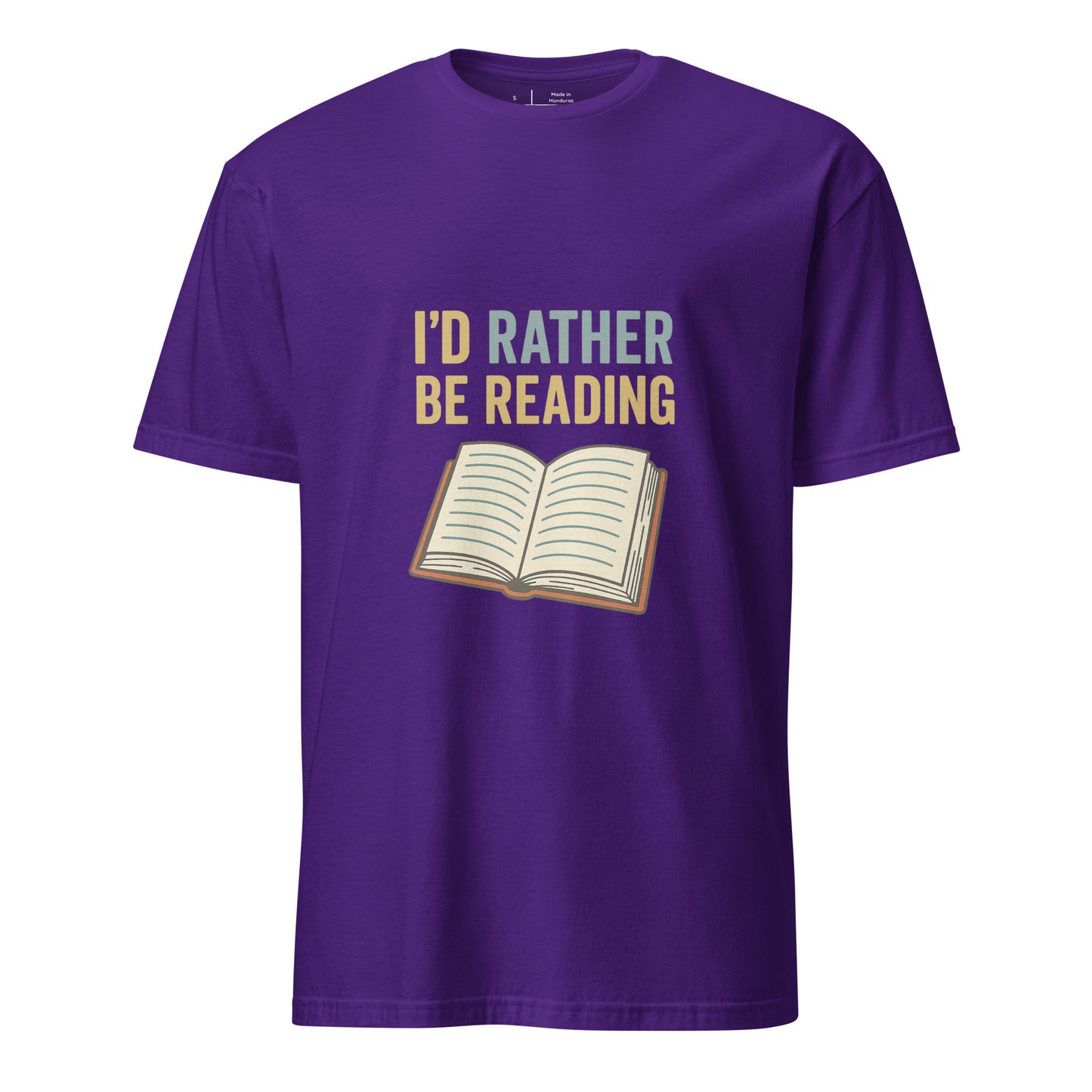 Rather Be Reading - Bibliophiles Tribute - Short-Sleeve Unisex T-Shirt - Graphic Tee - Purple - Front