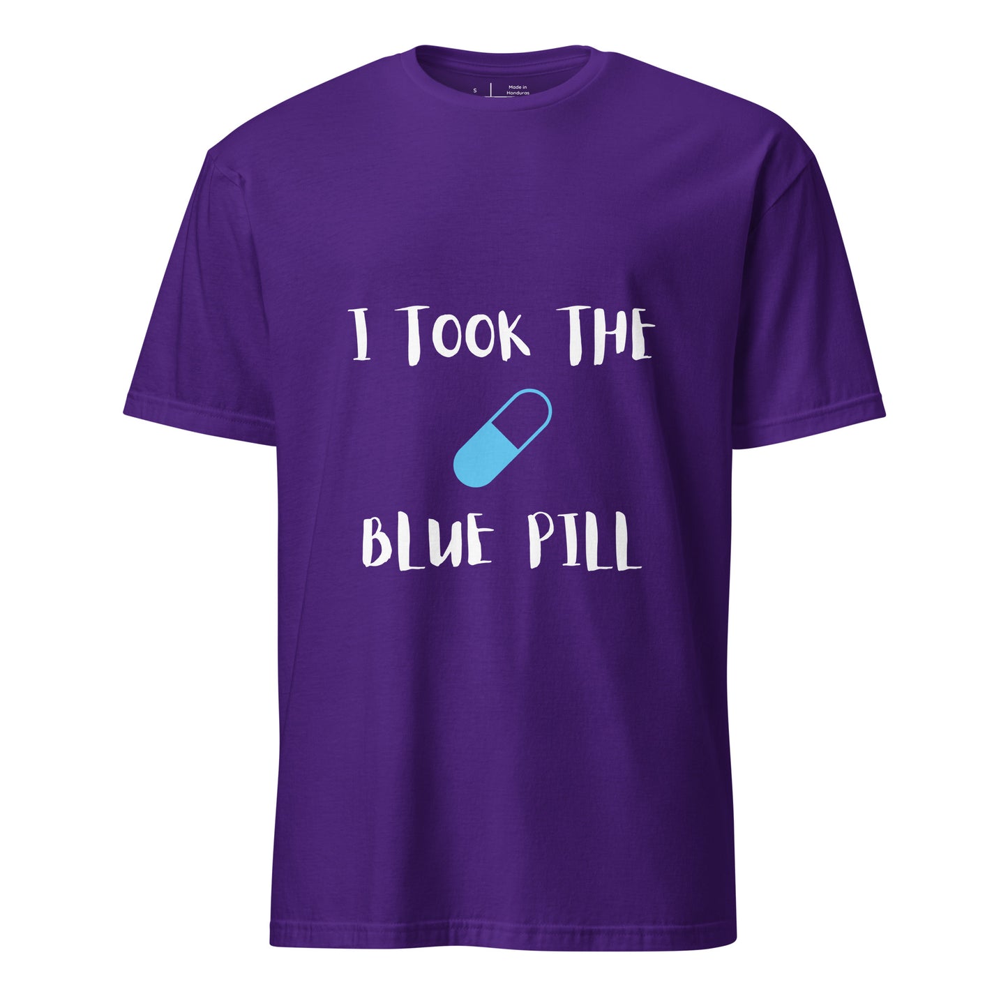 The Blue Pill - Sci-Fi Tribute - Short-Sleeve Unisex T-Shirt - Graphic Tee - Purple - Front