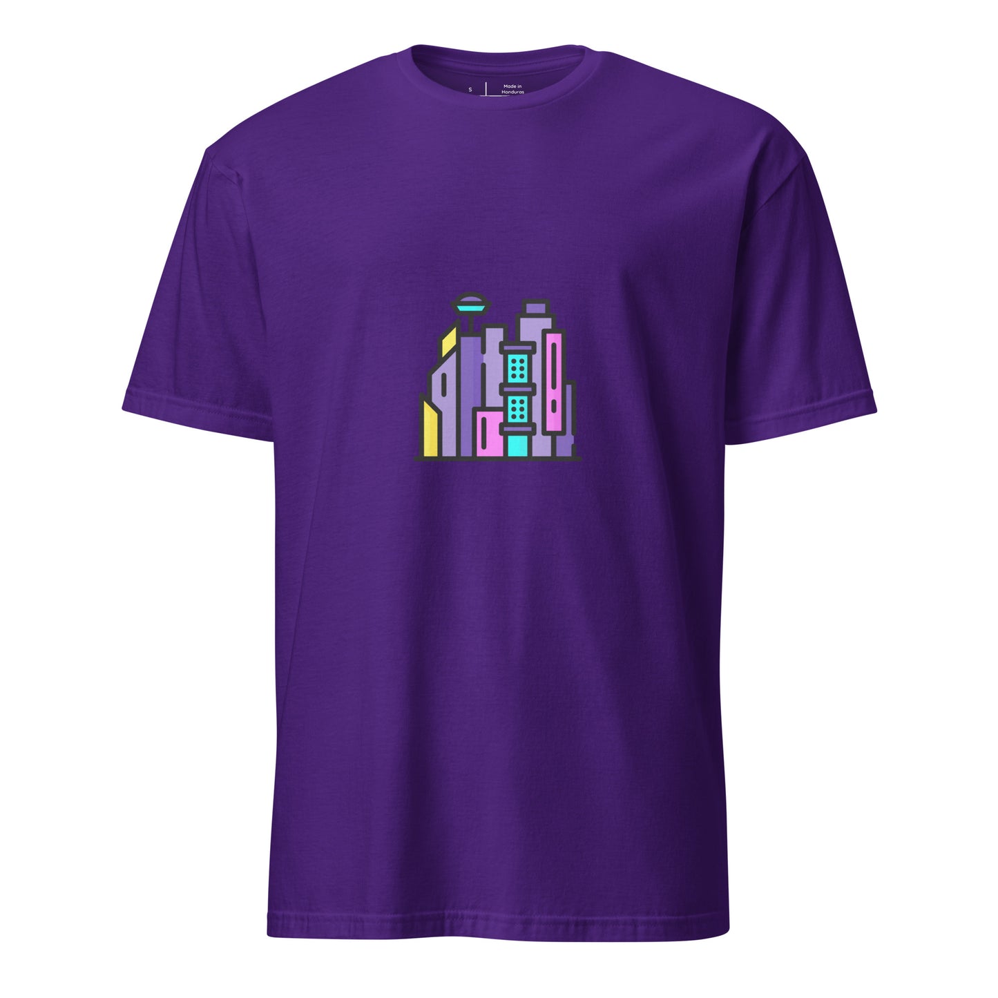Cyber City - Neon City Dreams - Short-Sleeve Unisex T-Shirt - Graphic Tee - Purple - Front