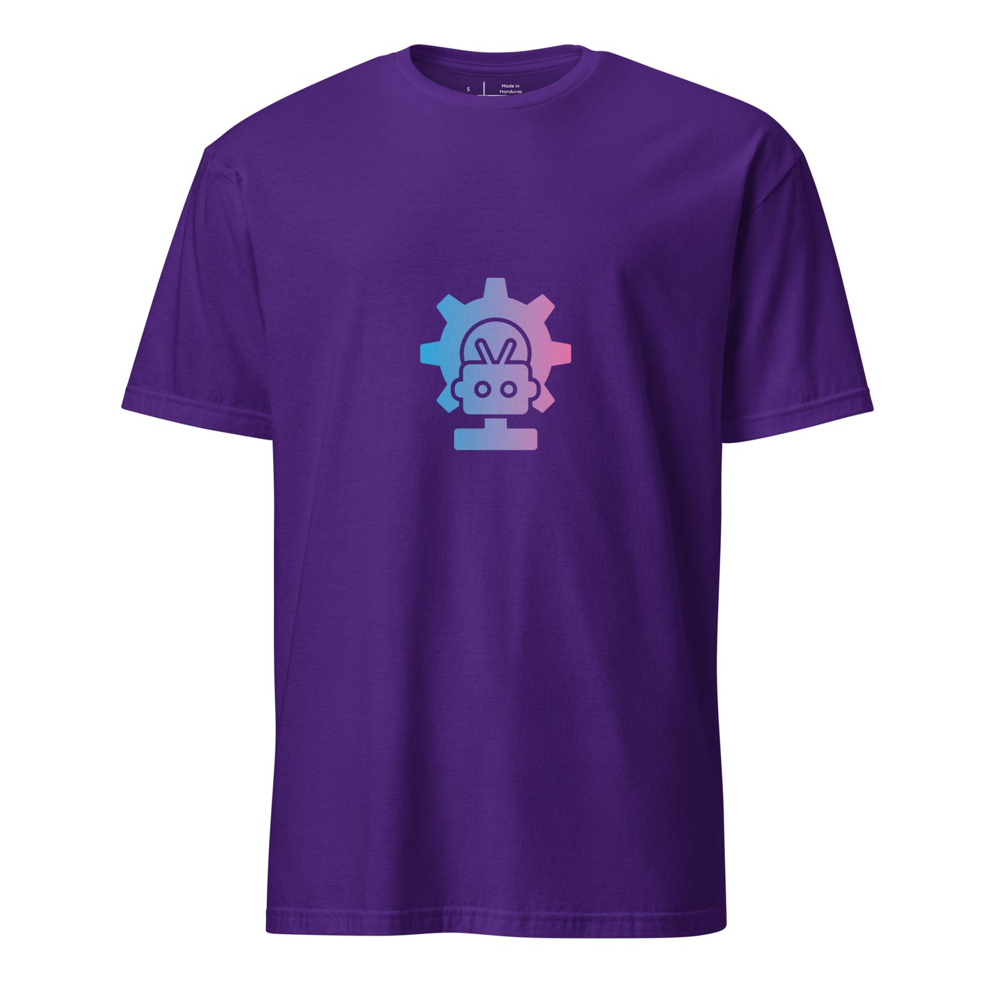 Robo Cog - Pink And Blue Robot - Short-Sleeve Unisex T-Shirt - Graphic Tee - Purple - Front