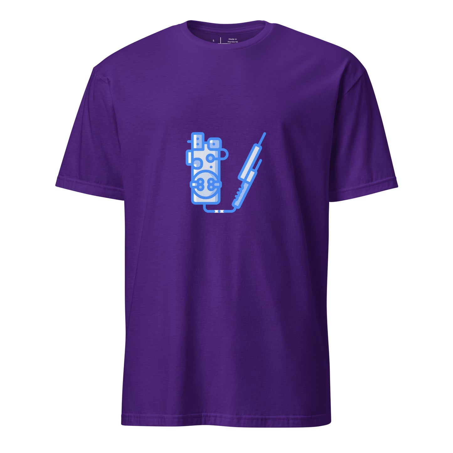 Proton Unit - Futuristic Gadget - Neon Blue - Short-Sleeve Unisex T-Shirt - Graphic Tee - Purple - Front