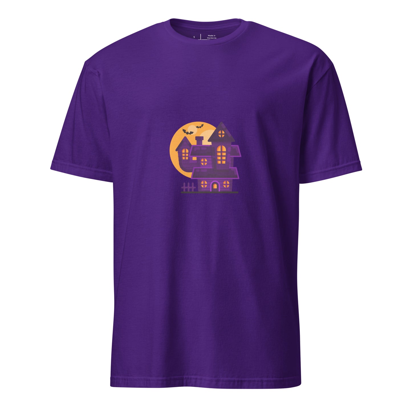 Haunted House - Moonlit Mischief - Short-Sleeve Unisex T-Shirt - Graphic Tee - Purple - Front 