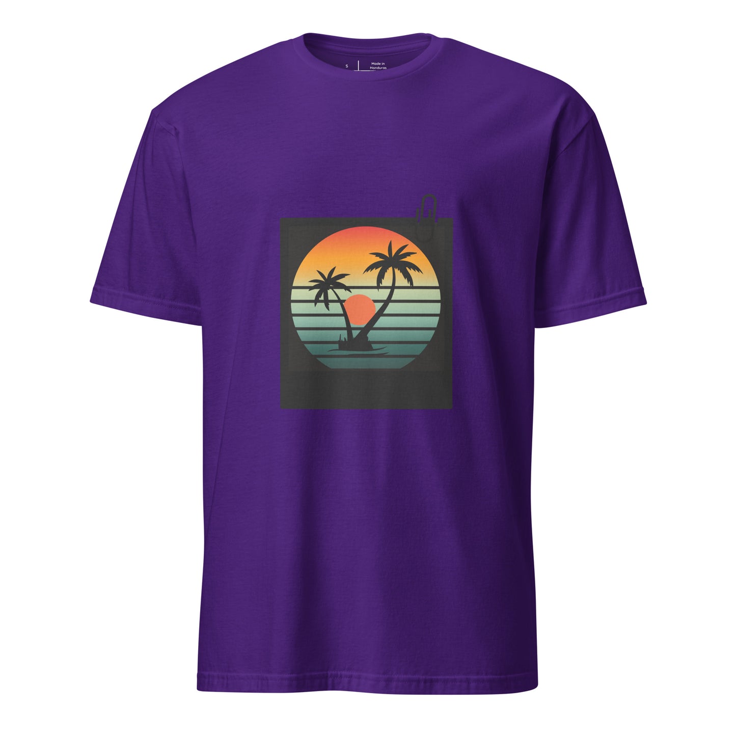 Tropical - Retro Sunset Vibes - Short-Sleeve Unisex T-Shirt - Graphic Tee - Purple - Front