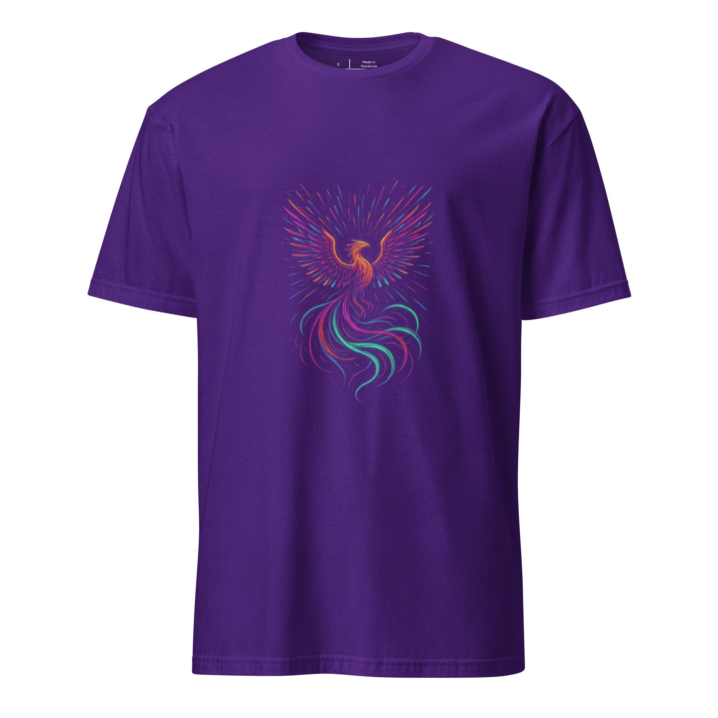 Festival Phoenix – Rise in Neon - Short-Sleeve Unisex T-Shirt - Graphic Tee - Purple - Front