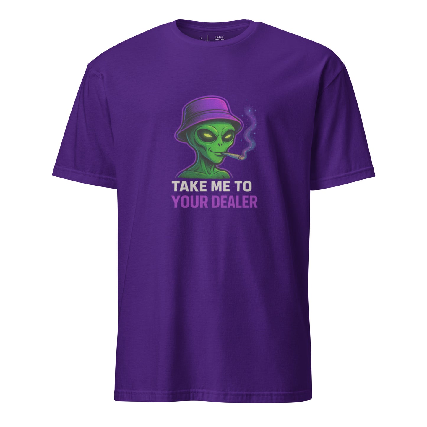 Take Me to Your Dealer – Alien Streetwear - Short-Sleeve Unisex T-Shirt - Graphic Tee - Purple - Front