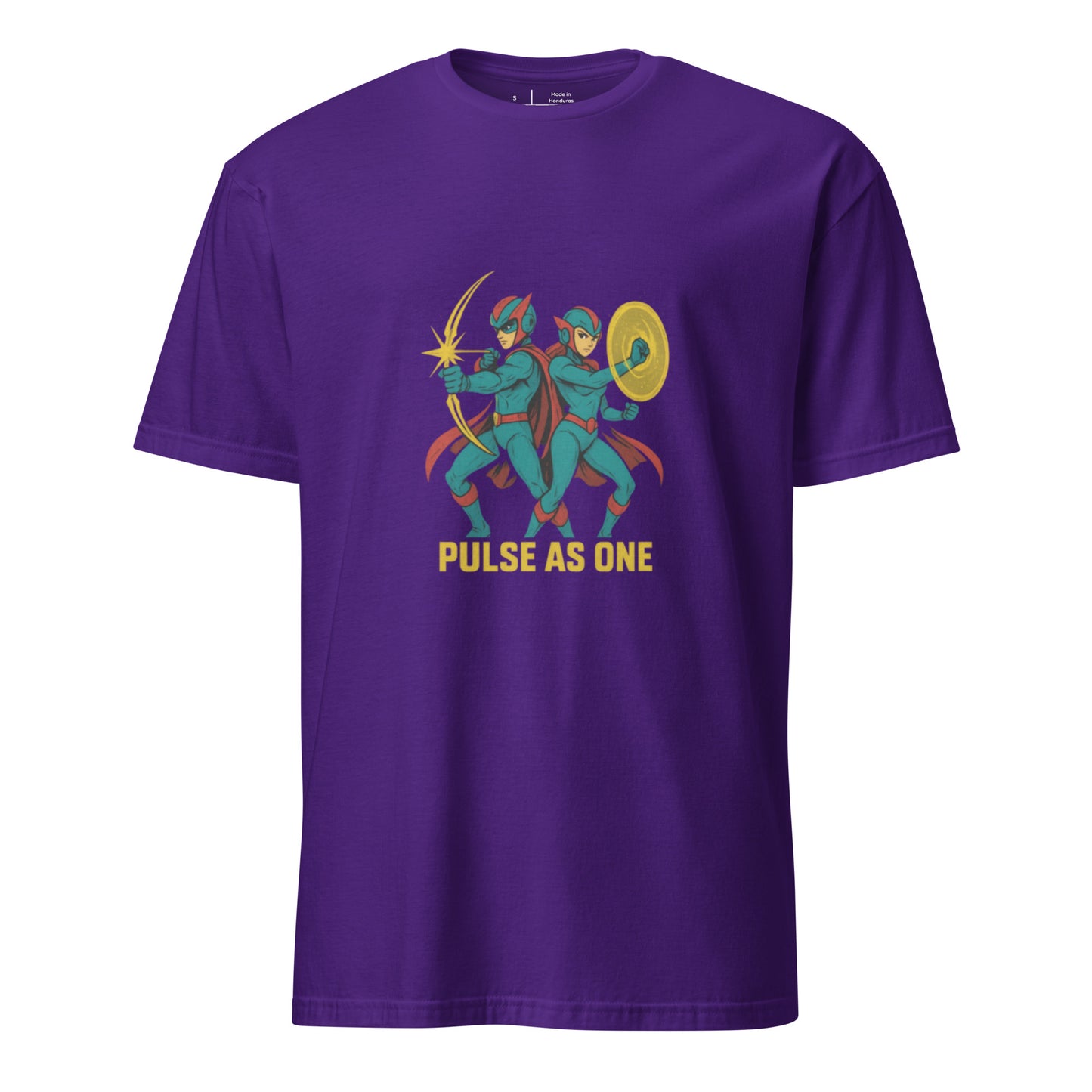 Starpulse Vanguard Twins – “Pulse as One.” - Short-Sleeve Unisex T-Shirt - Graphic Tee - Purple - Front