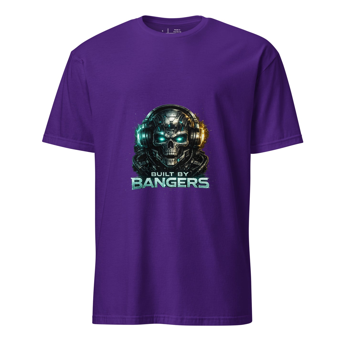 Built By Bangers – Cyber Music - Short-Sleeve Unisex T-Shirt Graphic Tee - Purple -  Front