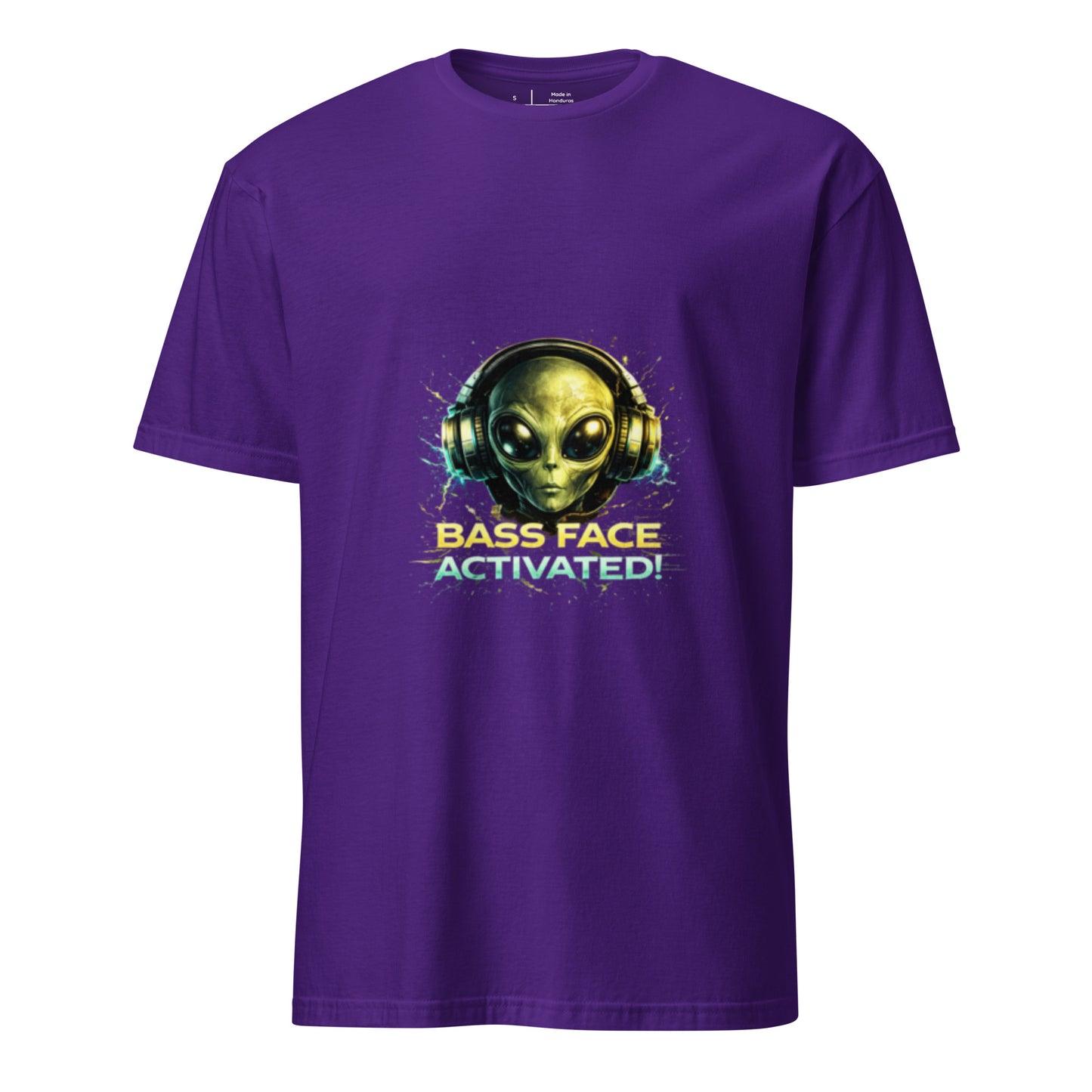 Bass Face Activated – Alien Rave - Short-Sleeve Unisex T-Shirt - Graphic Tee - Purple - Front