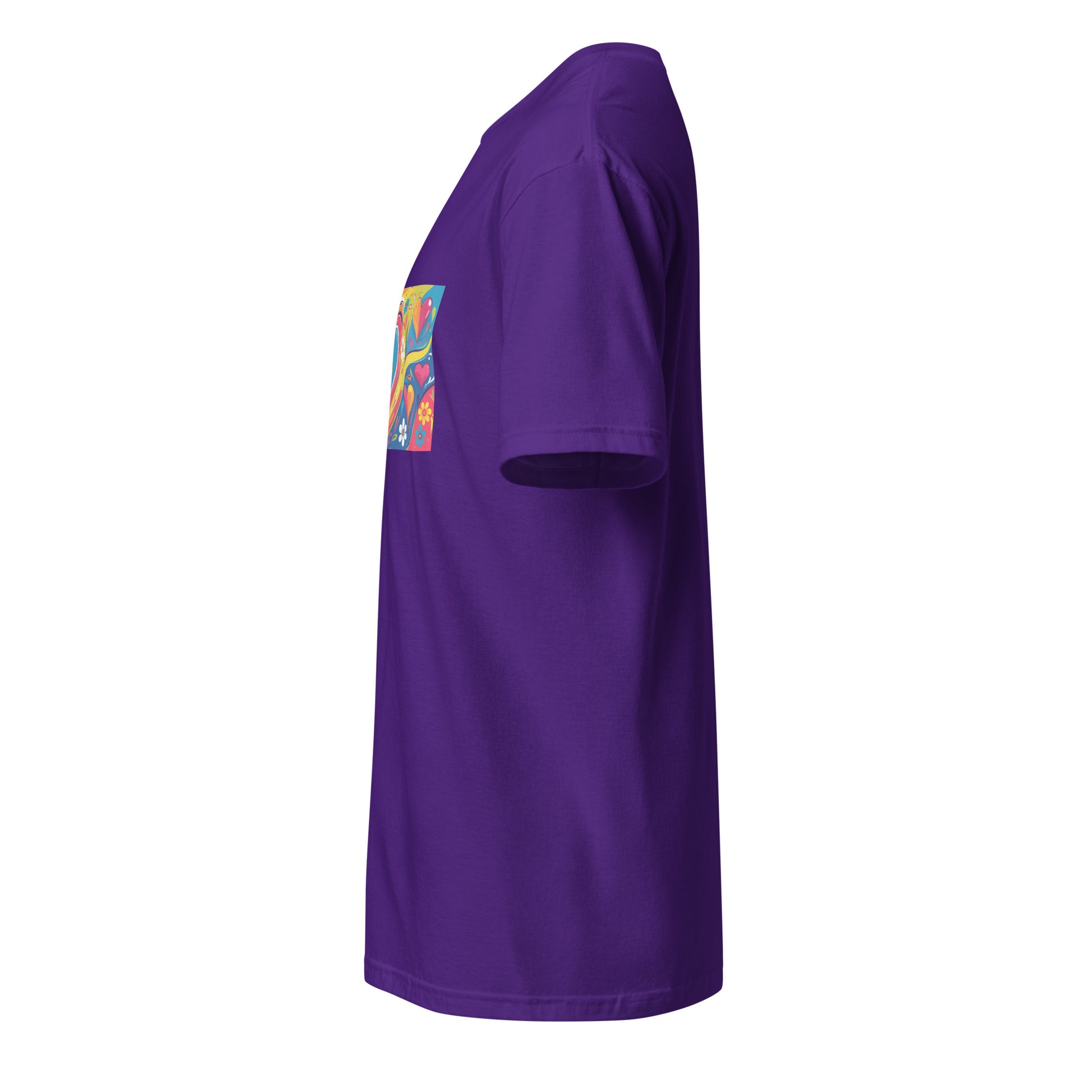 Abstract - Love In Bloom - Short-Sleeve Unisex T-Shirt - Graphic Tee - Purple - Left side