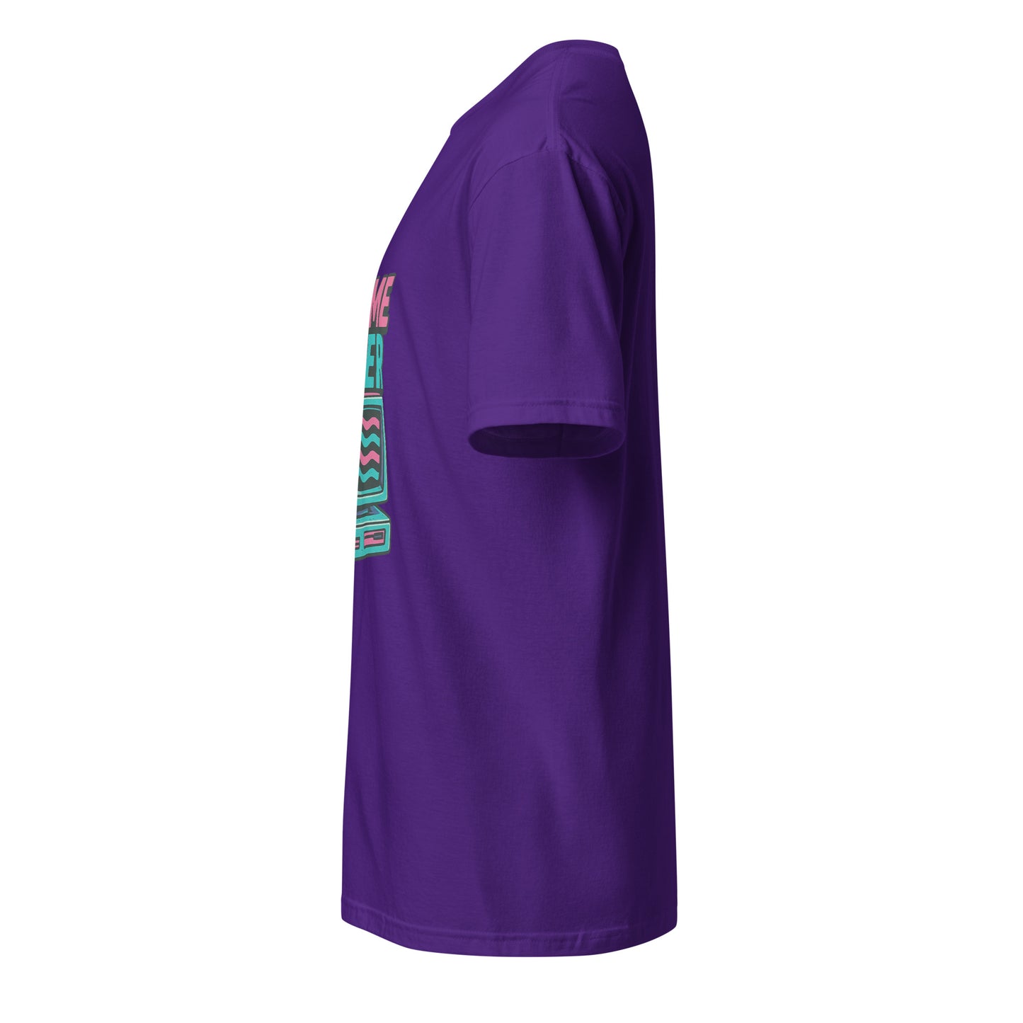 Game Over - Retro Gamer Glitch - Short-Sleeve Unisex T-Shirt - Graphic Tee - Purple - Left side