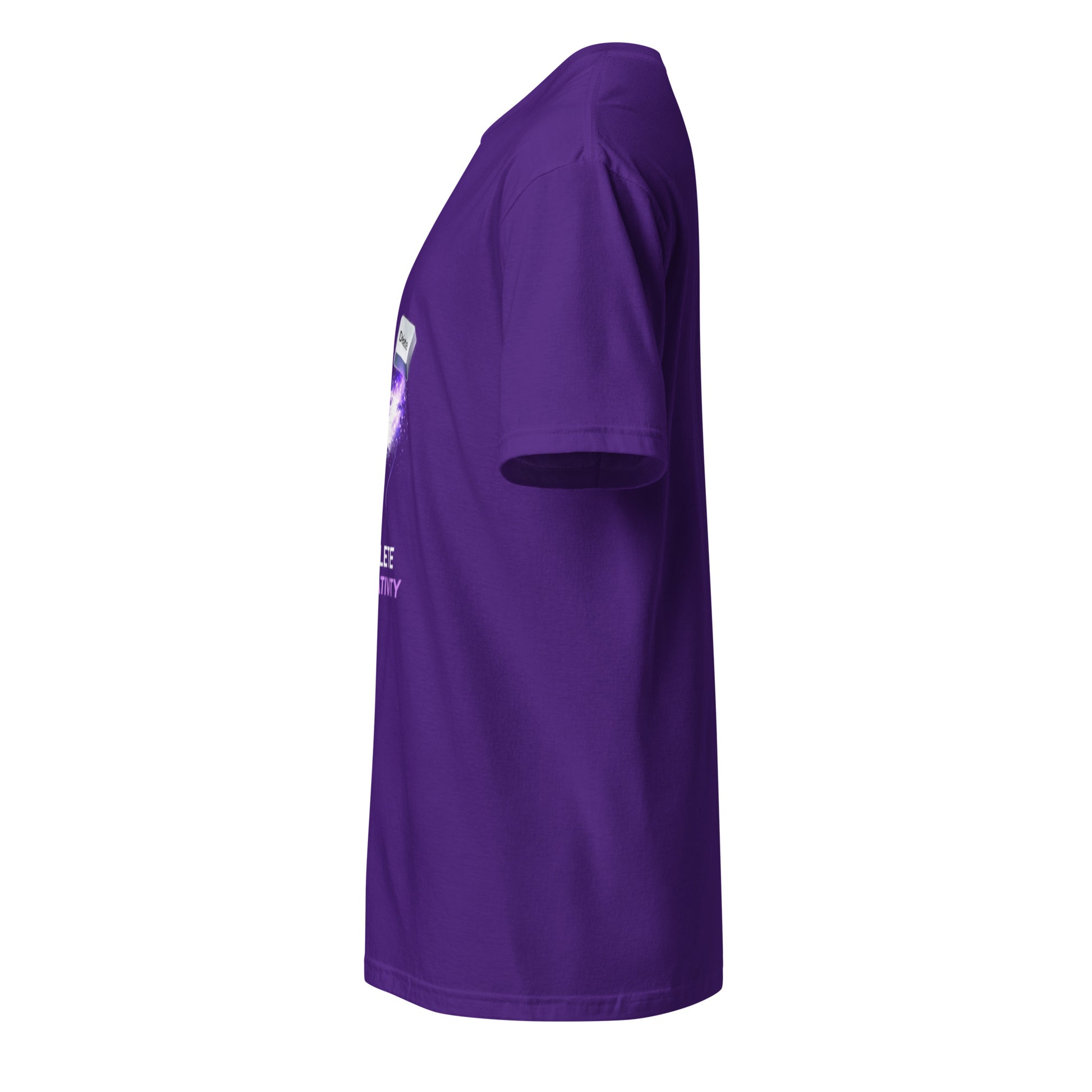 Delete Negativity – Positive Mindset - Short-Sleeve Unisex T-Shirt - Graphic Tee - Purple - Left side