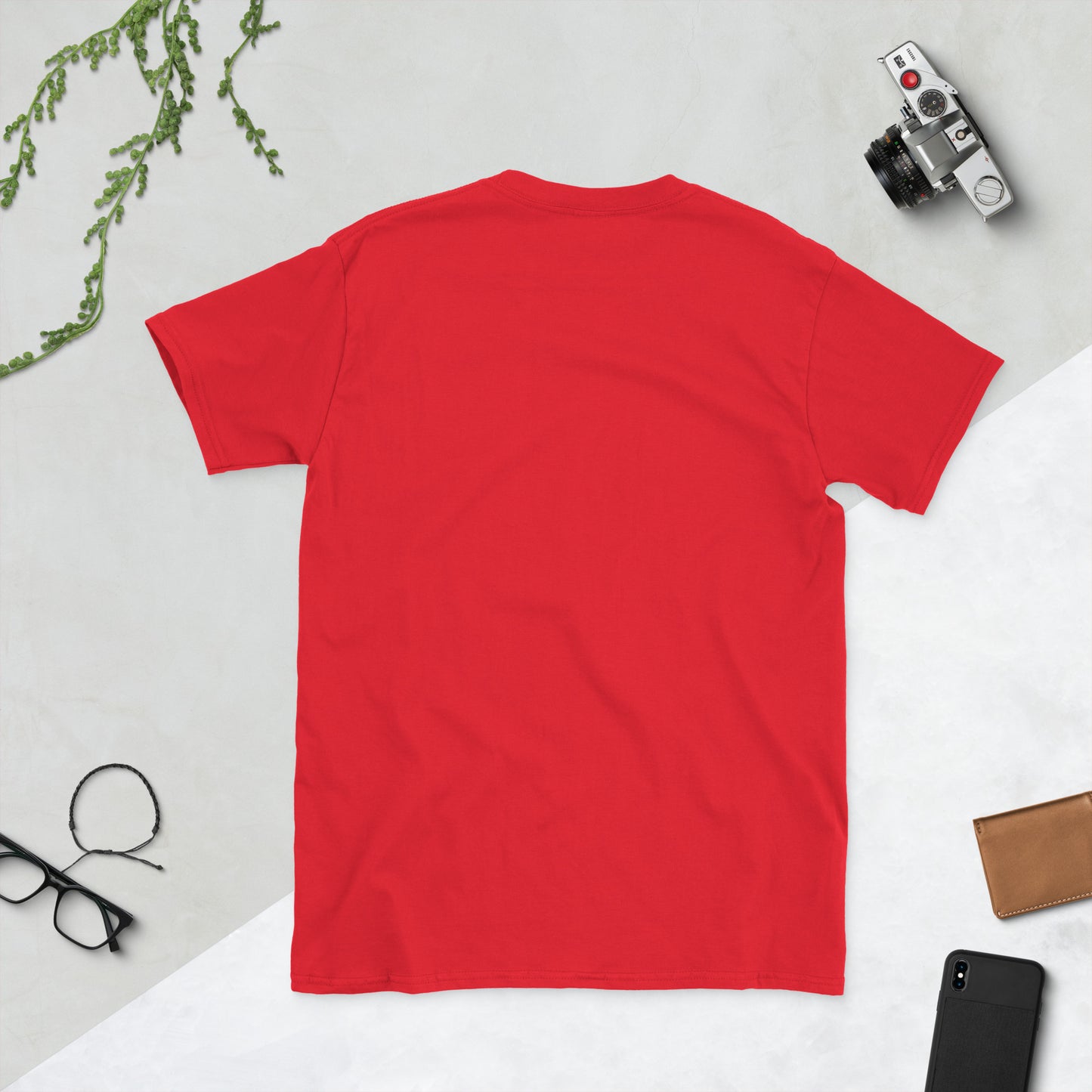 Stay Kind – Retro Heart Typography - Short-Sleeve Unisex T-Shirt - Graphic Tee - Red - Back