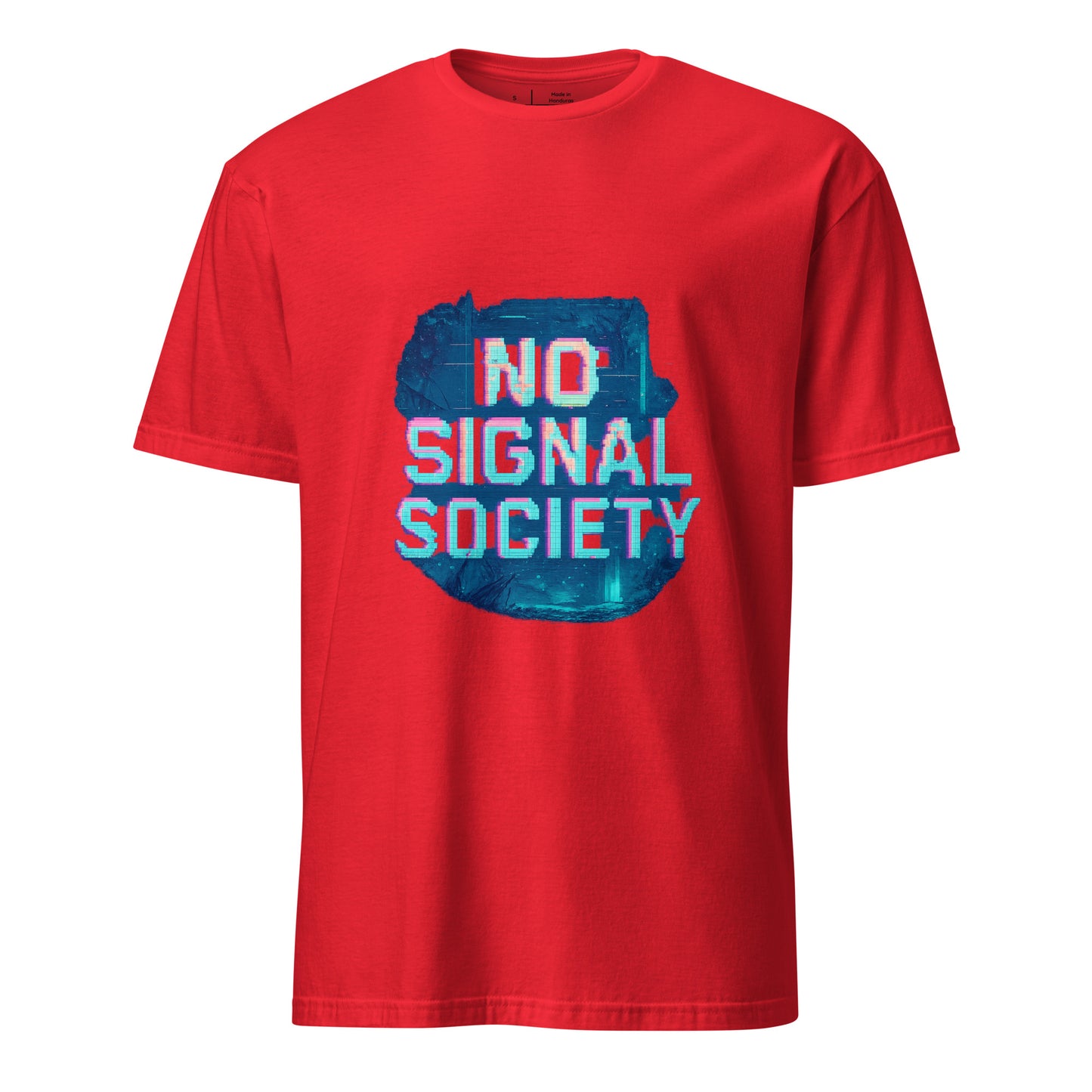 No Signal Society - Digital Detox - Short-Sleeve Unisex T-Shirt - Graphic Tee - Red - Front