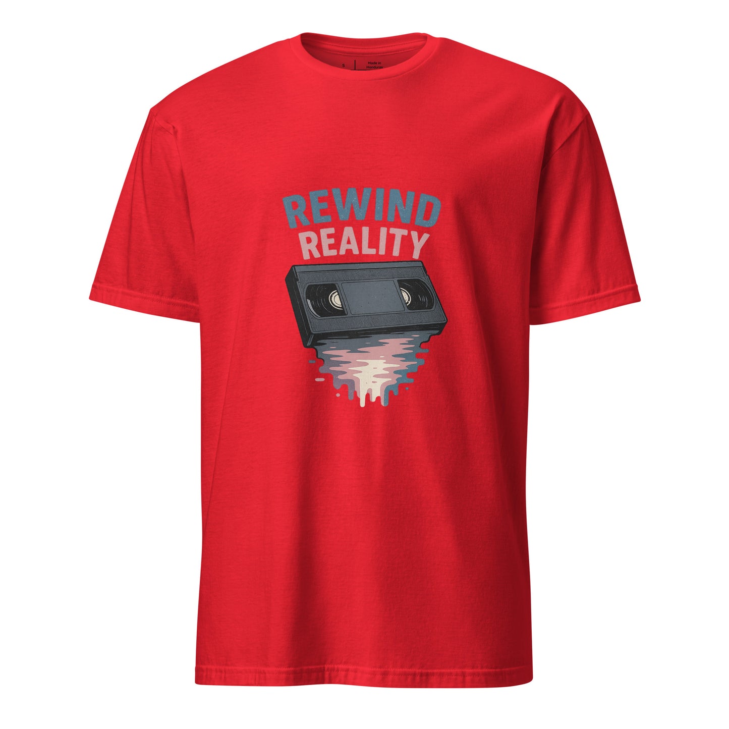 Rewind Reality - Retro Escape - Short-Sleeve T-Shirt - Graphic Tee - Red - Front