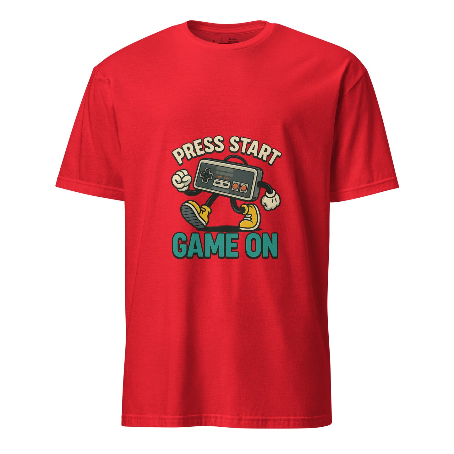 Press Start - Retro Gamer - Short-Sleeve T-Shirt - Graphic Tee - Red - Front
