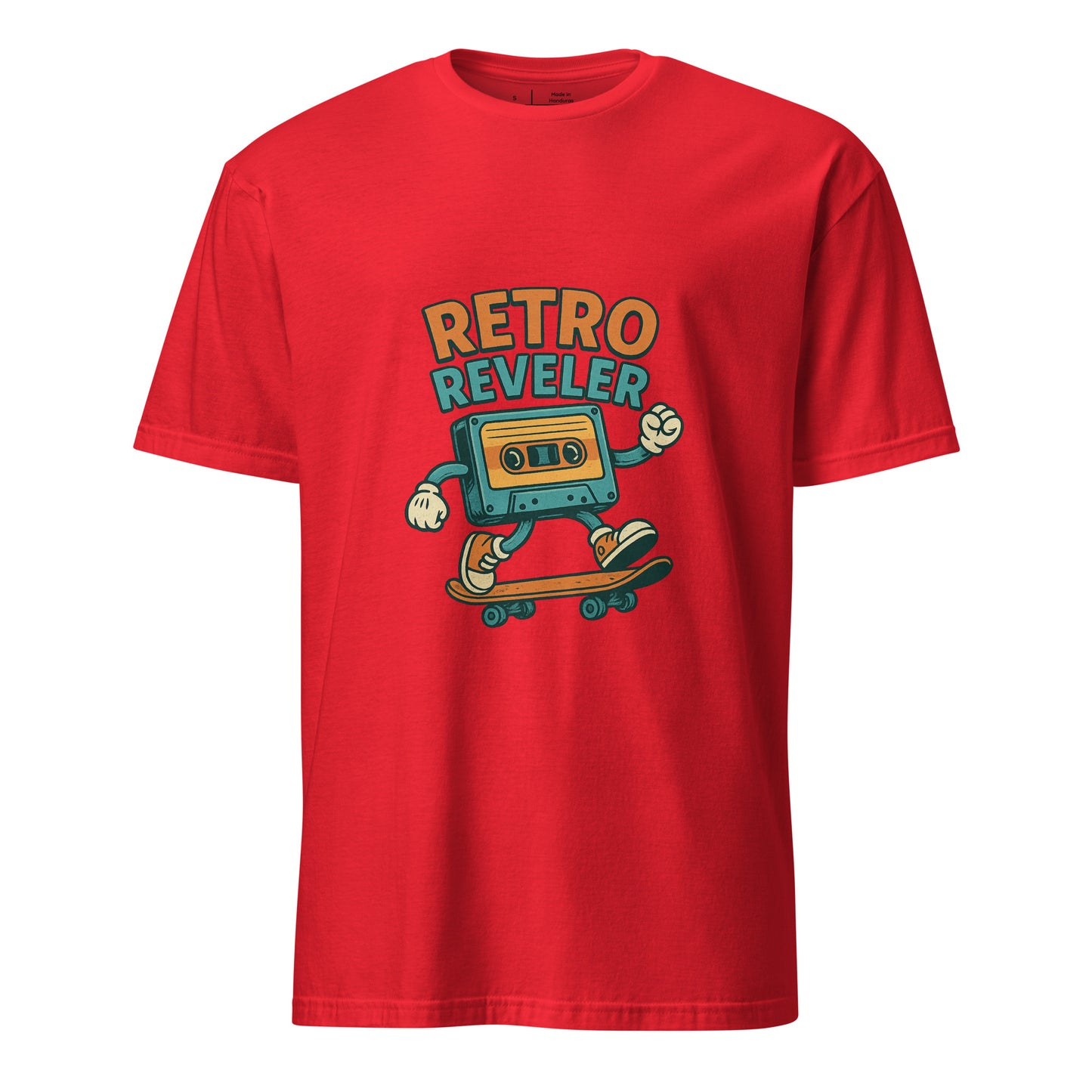 Retro Reveler - Nostalgic Nod - Short-Sleeve Unisex T-Shirt - Graphic Tee - Red - Front