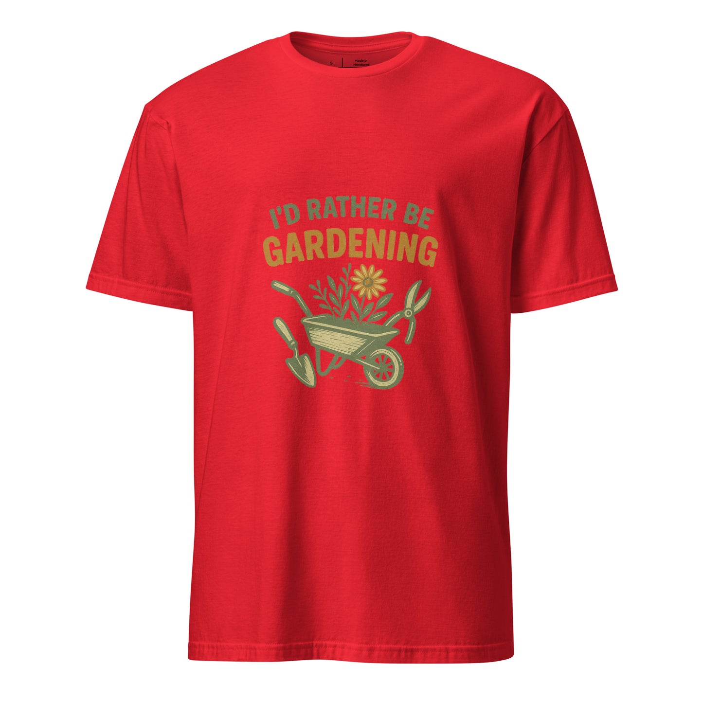 Rather Be Gardening - Plant Enthusiasts - Short-Sleeve Unisex T-Shirt - Graphic Tee - Red - Front