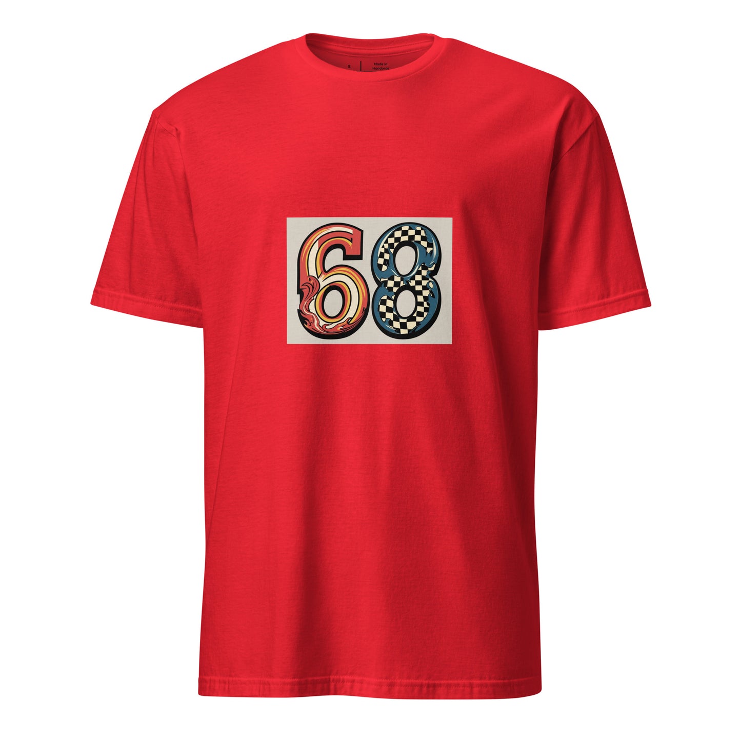 68 - Carefree Vibes - Short-Sleeve Unisex T-Shirt - Graphic Tee - Red - Front