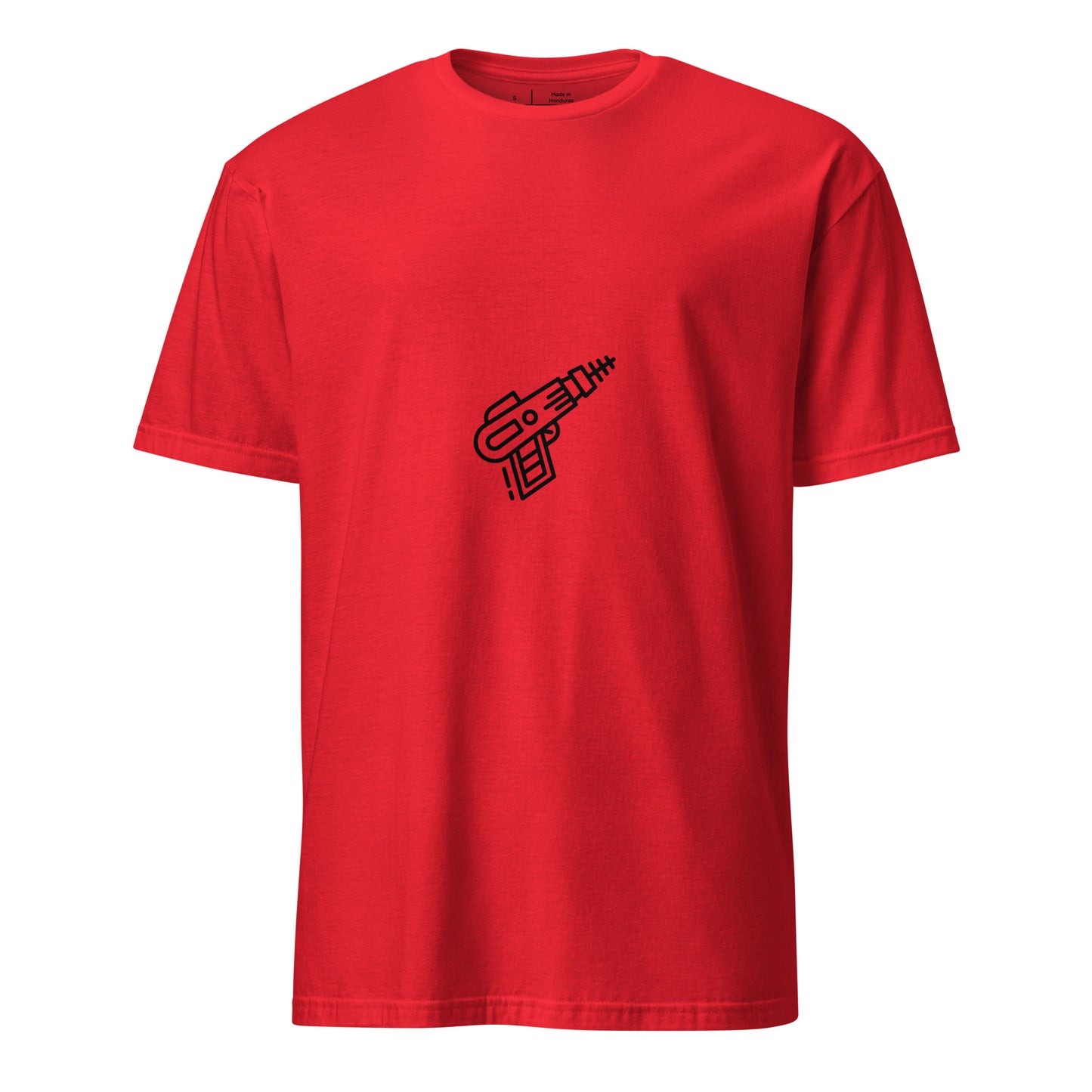 Blasta - Sci-Fi Minimalist Ray Gun - Short-Sleeve Unisex T-Shirt - Graphic Tee - Red - Front