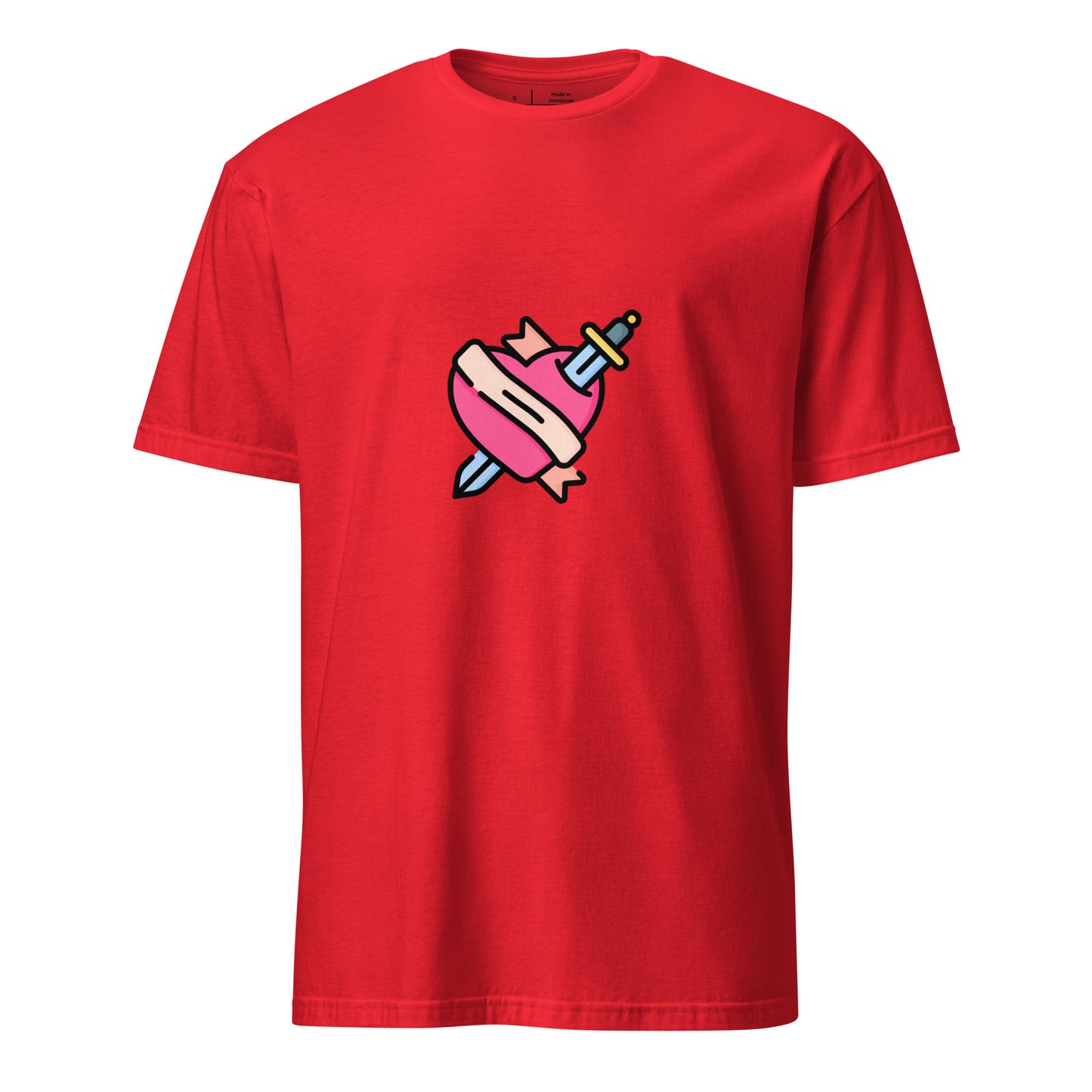 Heart & Dagger - Tattoo-Inspired Art - Short-Sleeve Unisex T-Shirt - Graphic Tee - Red - Front