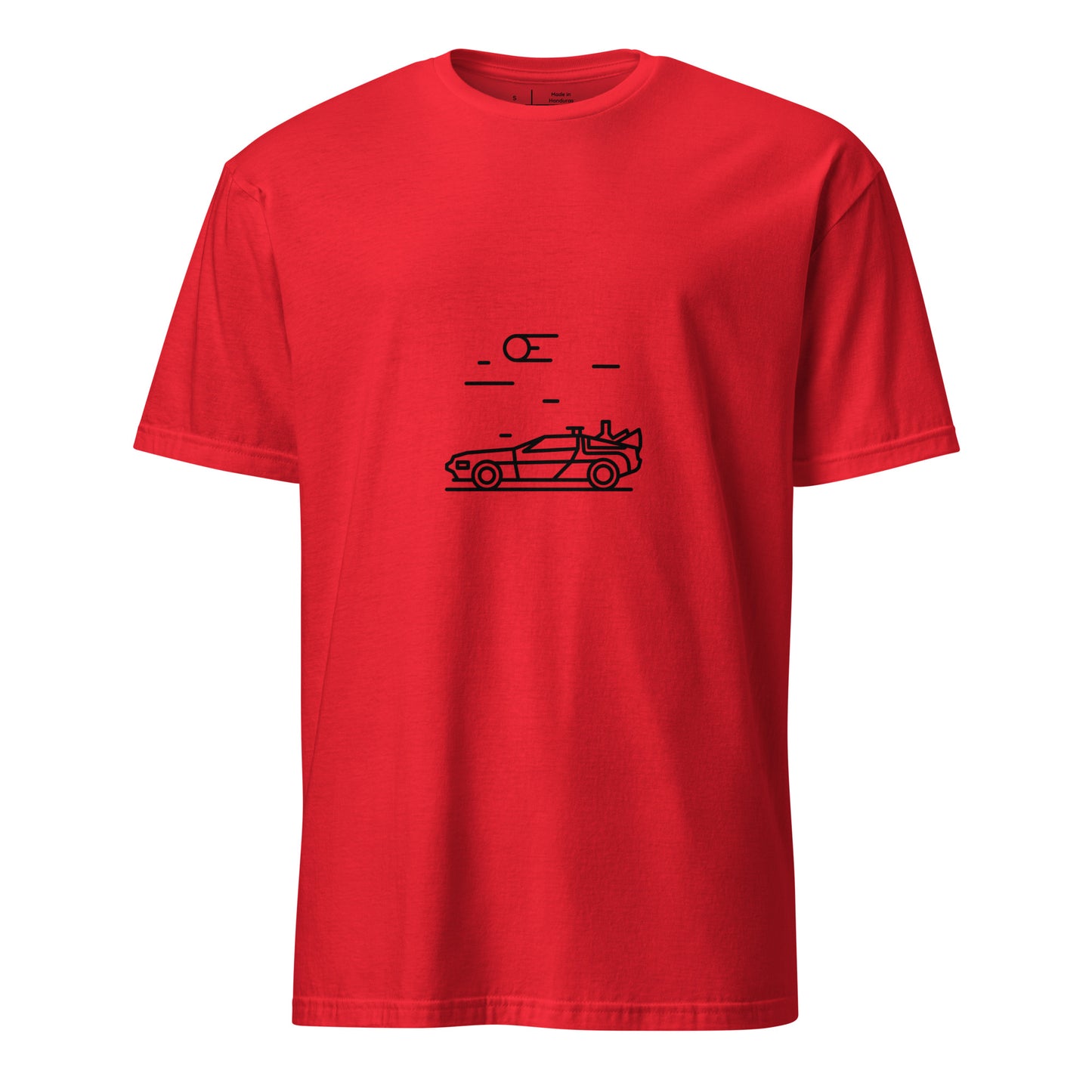 "88 MPH" – Retro Time Machine Car - Short-Sleeve Unisex T-Shirt - Graphic Tee - Red - Front