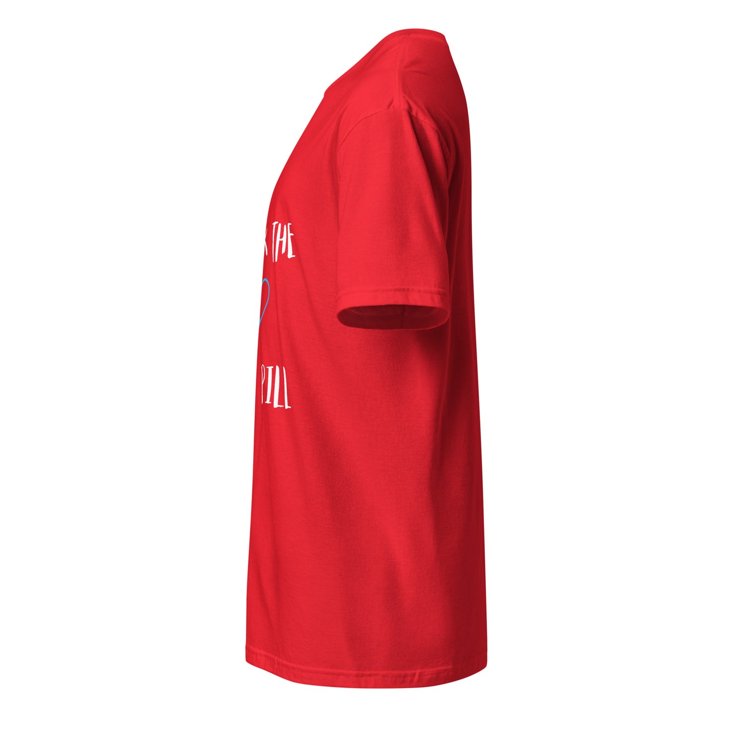 The Blue Pill - Sci-Fi Tribute - Short-Sleeve Unisex T-Shirt - Graphic Tee - Red - Left side