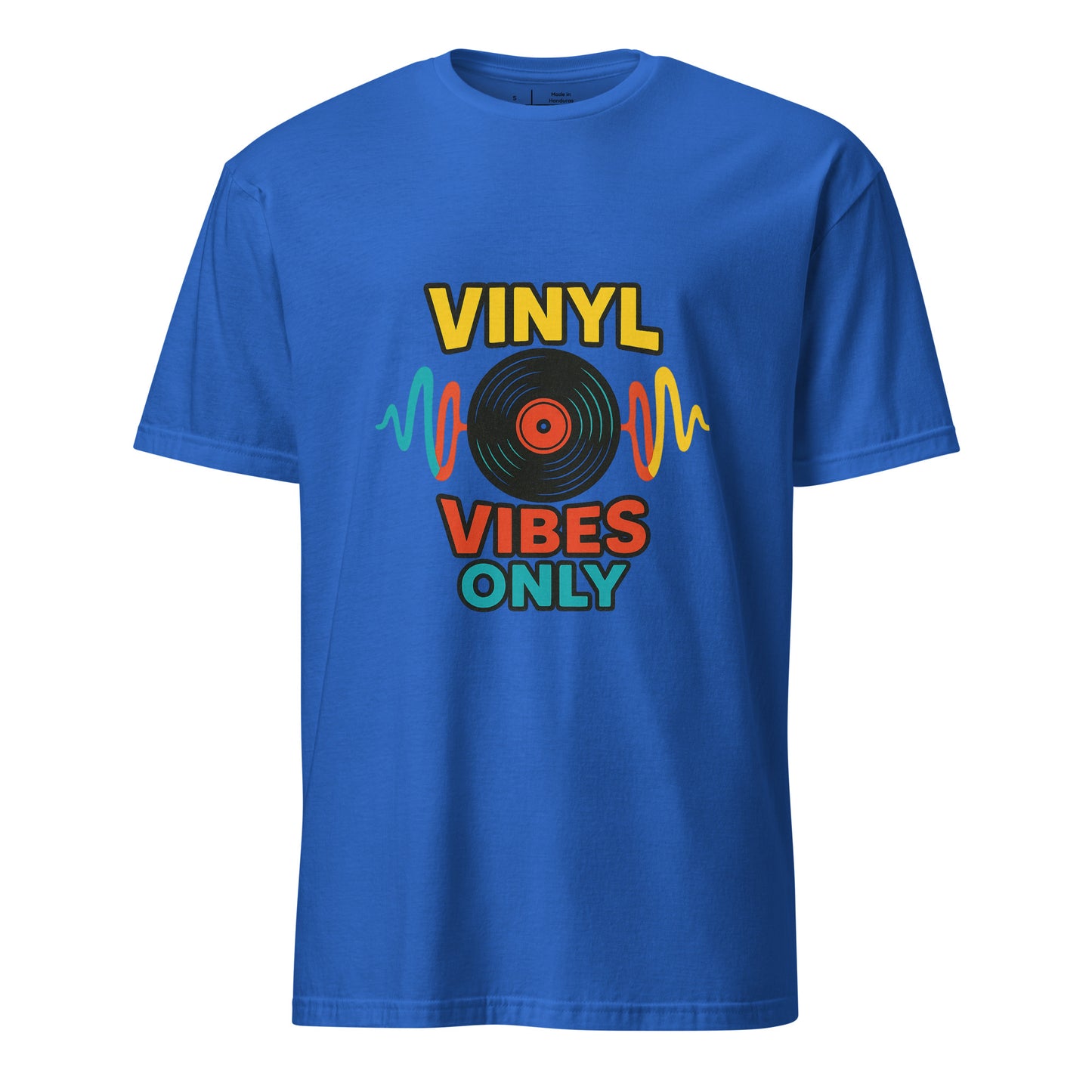 Vinyl Vibes Only - Retro Music Lover - Short-Sleeve Unisex T-Shirt - Graphic Tee - Royal Blue - Front