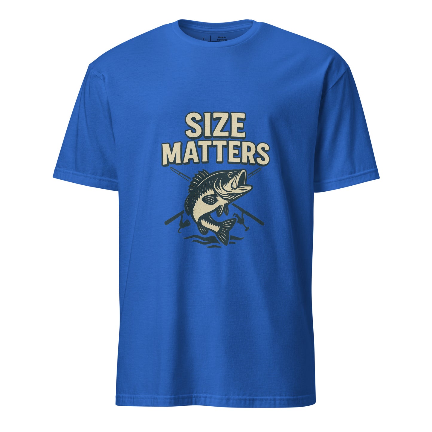 Size Matters - Fishing Reel Talk - Short-Sleeve Unisex T-Shirt - Graphic Tee - Royal Blue - Front