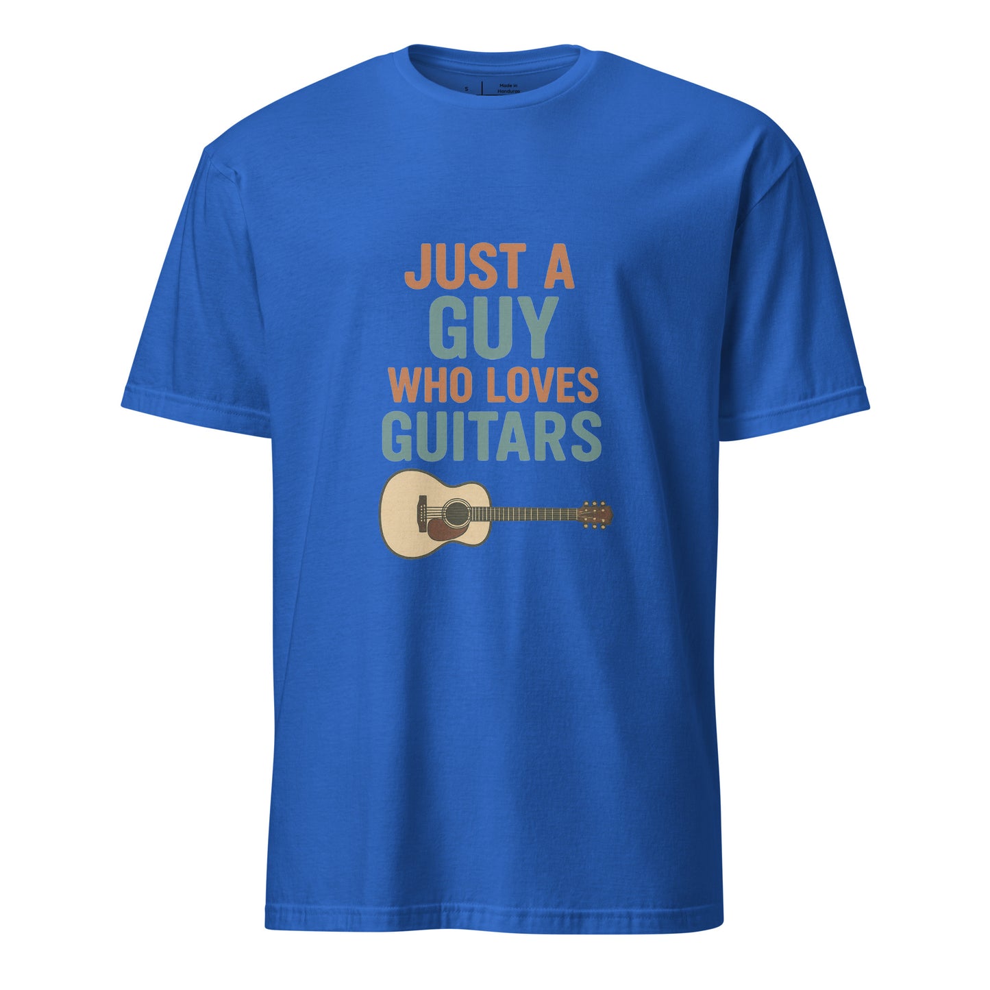 Loves Guitars - Guitarist - Short-Sleeve Unisex T-Shirt - Graphic Tee - Royal Blue - Front