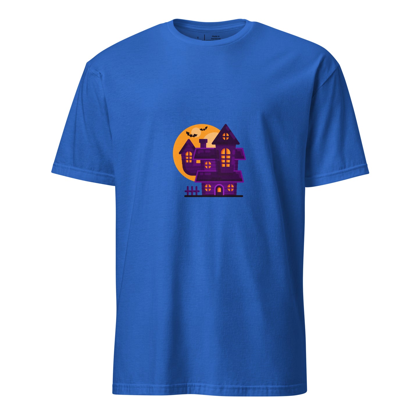 Haunted House - Moonlit Mischief - Short-Sleeve Unisex T-Shirt - Graphic Tee - Royal Blue - Front 