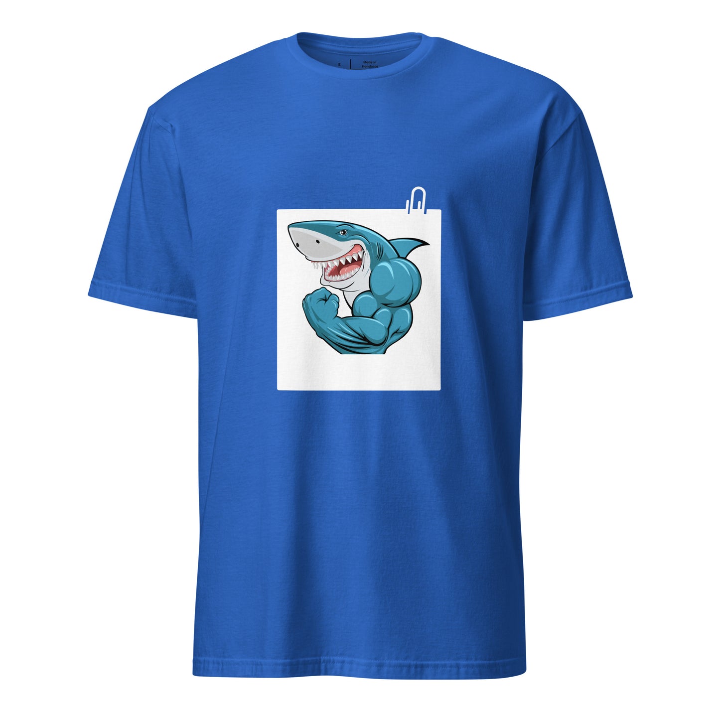 Muscle Shark - Flexin Underwater - Short-Sleeve Unisex T-Shirt - Graphic Tee - Royal Blue - Front